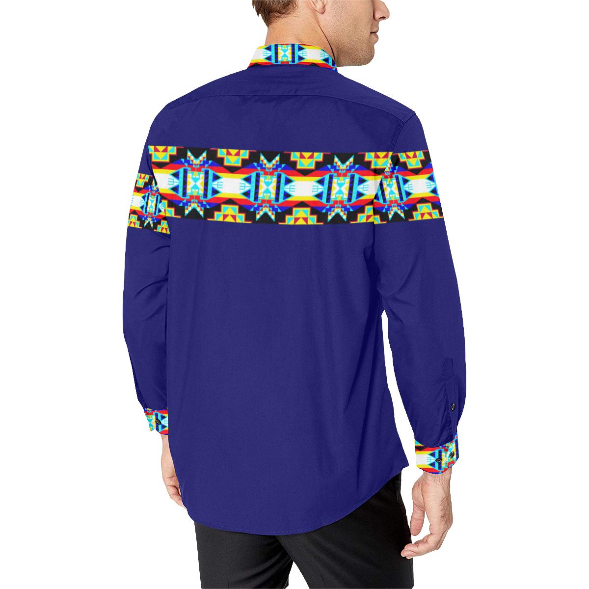 Strip for Shirt-1 Men's All Over Print Casual Dress Shirt (Model T61) Men's Dress Shirt (T61) e-joyer