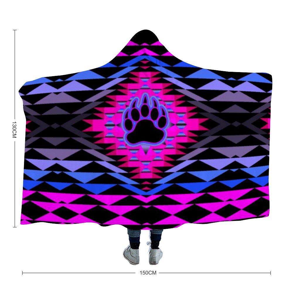 Sunset Bearpaw Blanket Pink Hooded Blanket 49 Dzine