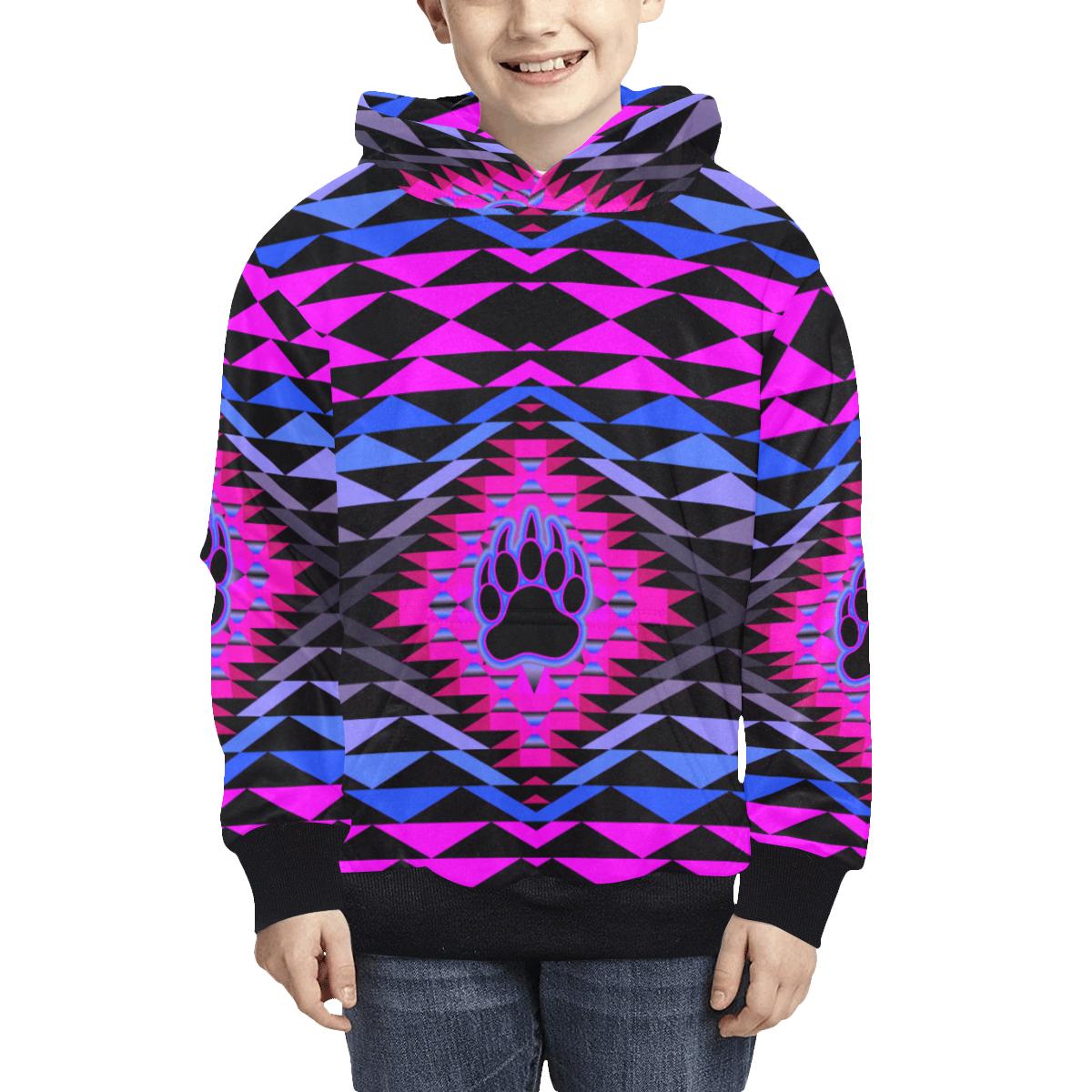 Sunset Bearpaw Blanket Pink Kids' All Over Print Hoodie (Model H38) Kids' AOP Hoodie (H38) e-joyer