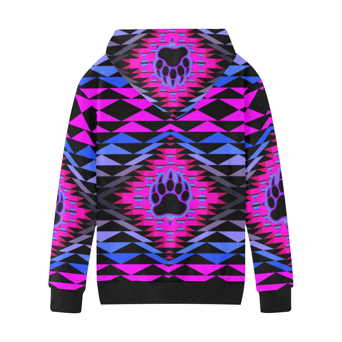 Sunset Bearpaw Blanket Pink Kids' All Over Print Hoodie (Model H38) Kids' AOP Hoodie (H38) e-joyer