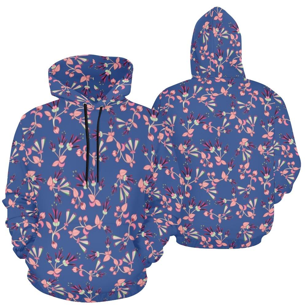 Swift Floral Peach Blue All Over Print Hoodie for Women (USA Size) (Model H13) All Over Print Hoodie for Women (H13) e-joyer