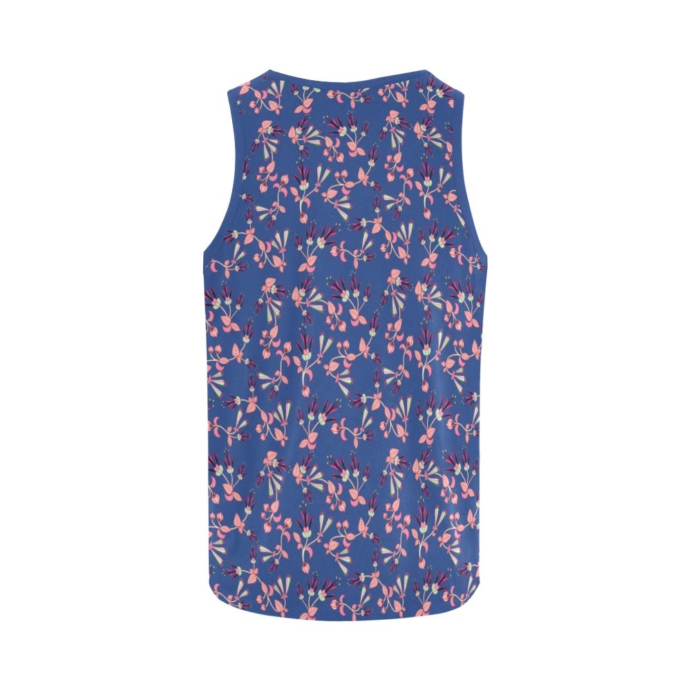 Swift Floral Peach Blue All Over Print Tank Top for Women (Model T43) All Over Print Tank Top for Women (T43) e-joyer