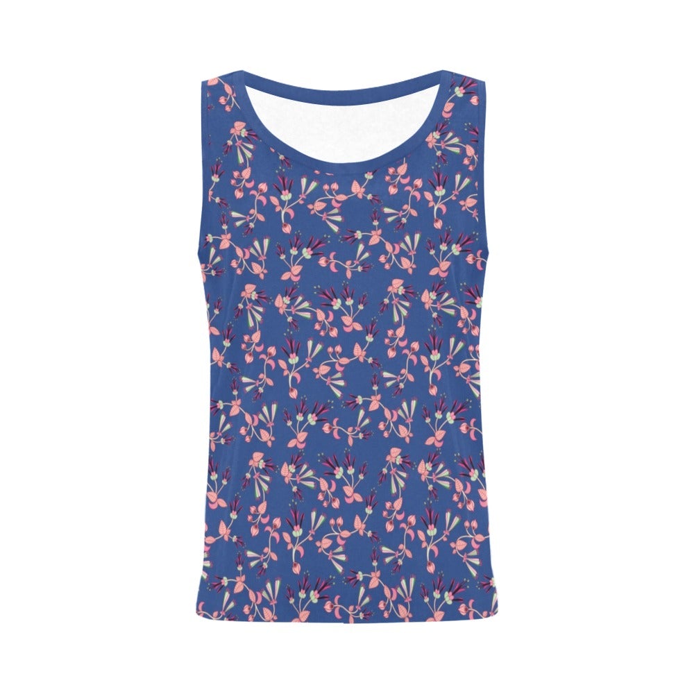 Swift Floral Peach Blue All Over Print Tank Top for Women (Model T43) All Over Print Tank Top for Women (T43) e-joyer