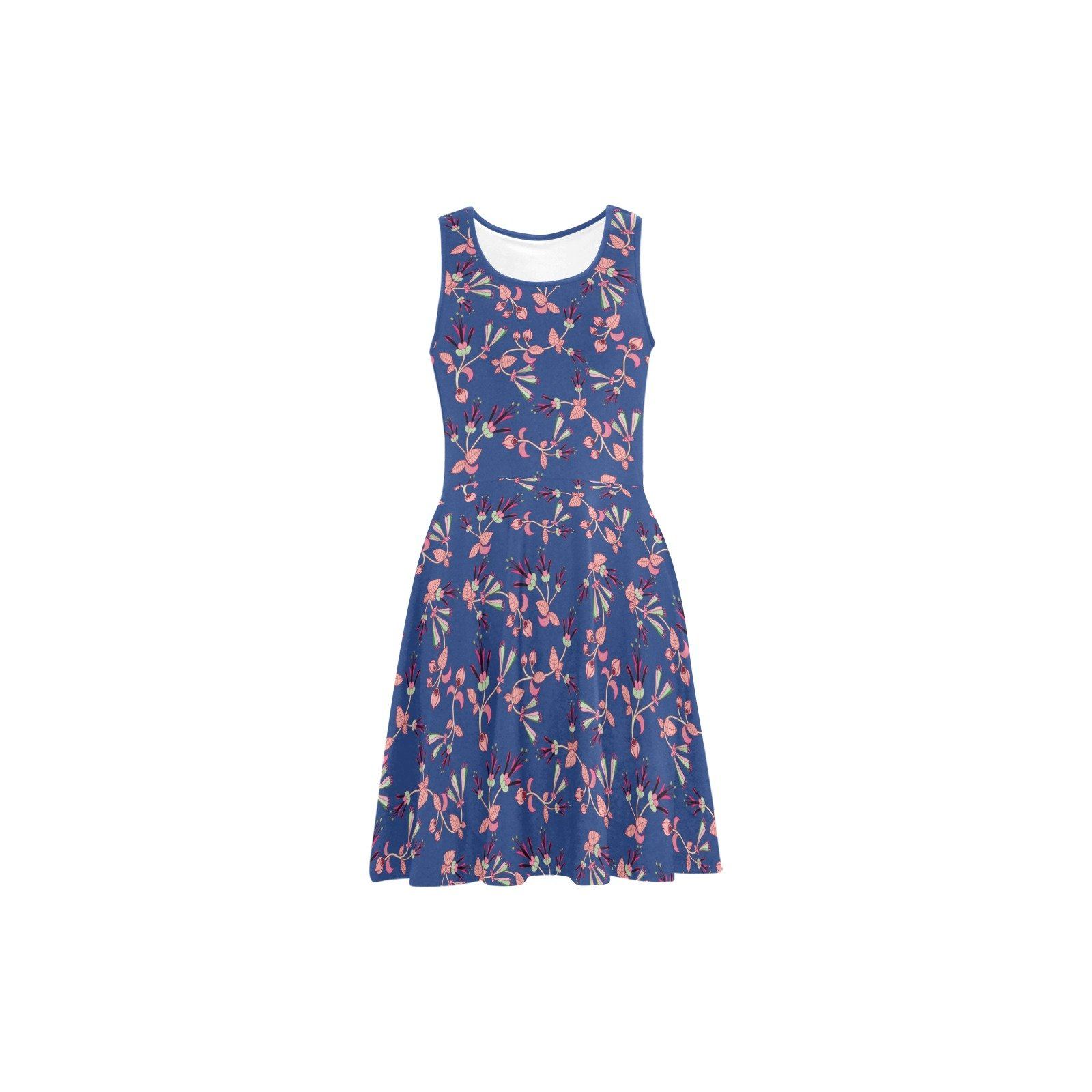 Swift Floral Peach Blue Atalanta Sundress (Model D04) Atalanta Sundress (D04) e-joyer