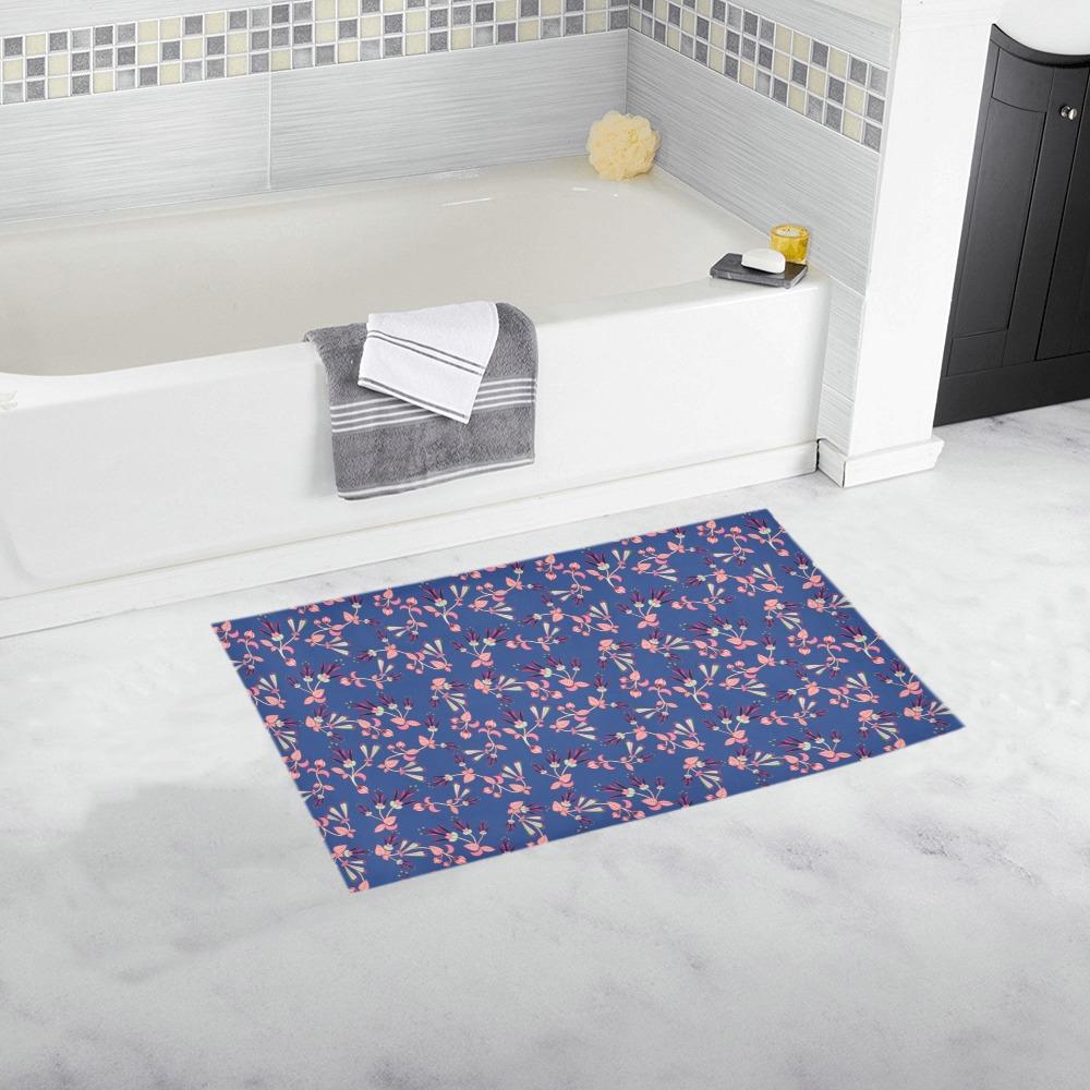 Swift Floral Peach Blue Bath Rug 16''x 28'' Bath Rug 16''x 28'' e-joyer