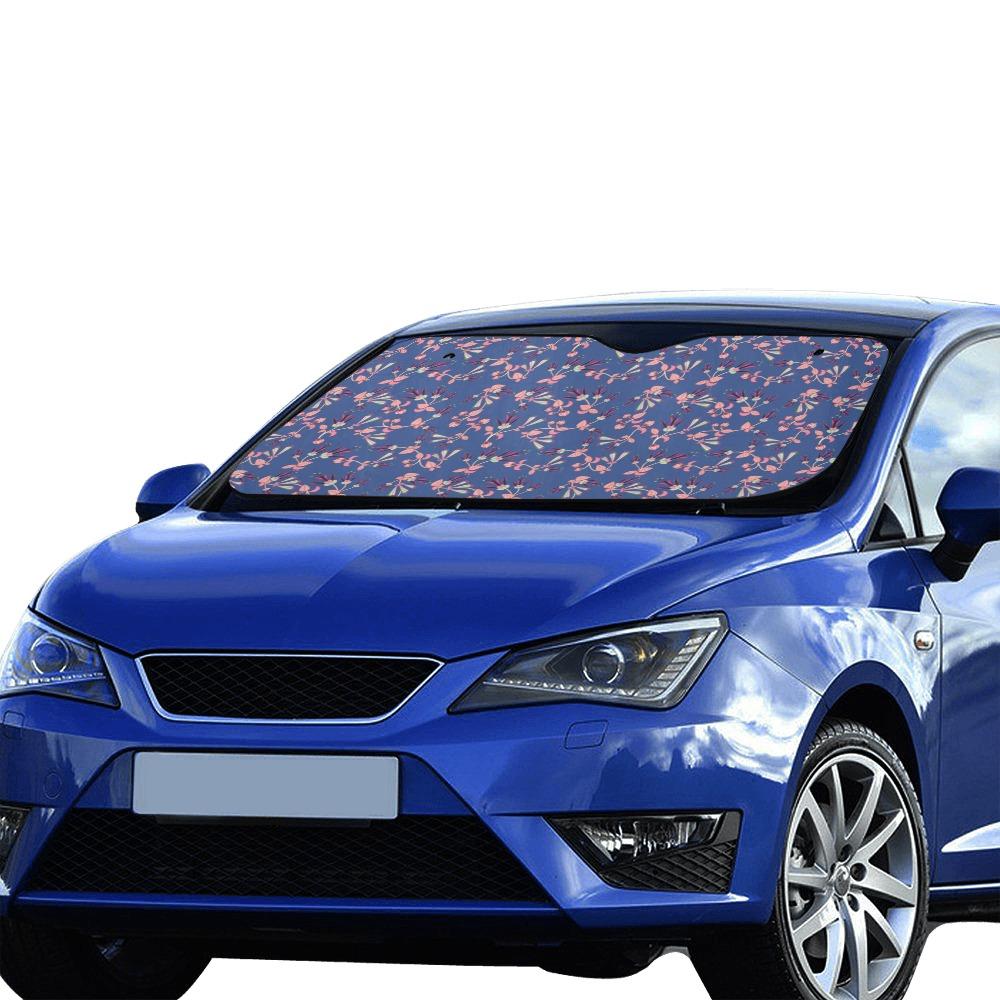 Swift Floral Peach Blue Car Sun Shade 55"x30" Car Sun Shade e-joyer