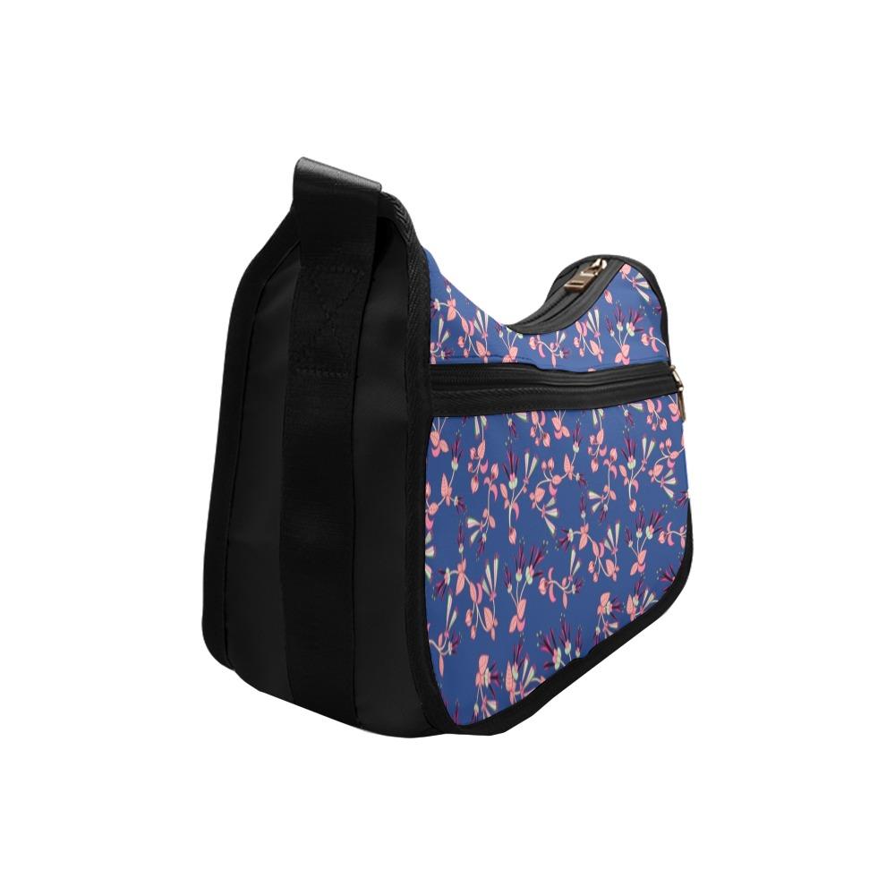 Swift Floral Peach Blue Crossbody Bags (Model 1616) Crossbody Bags (1616) e-joyer