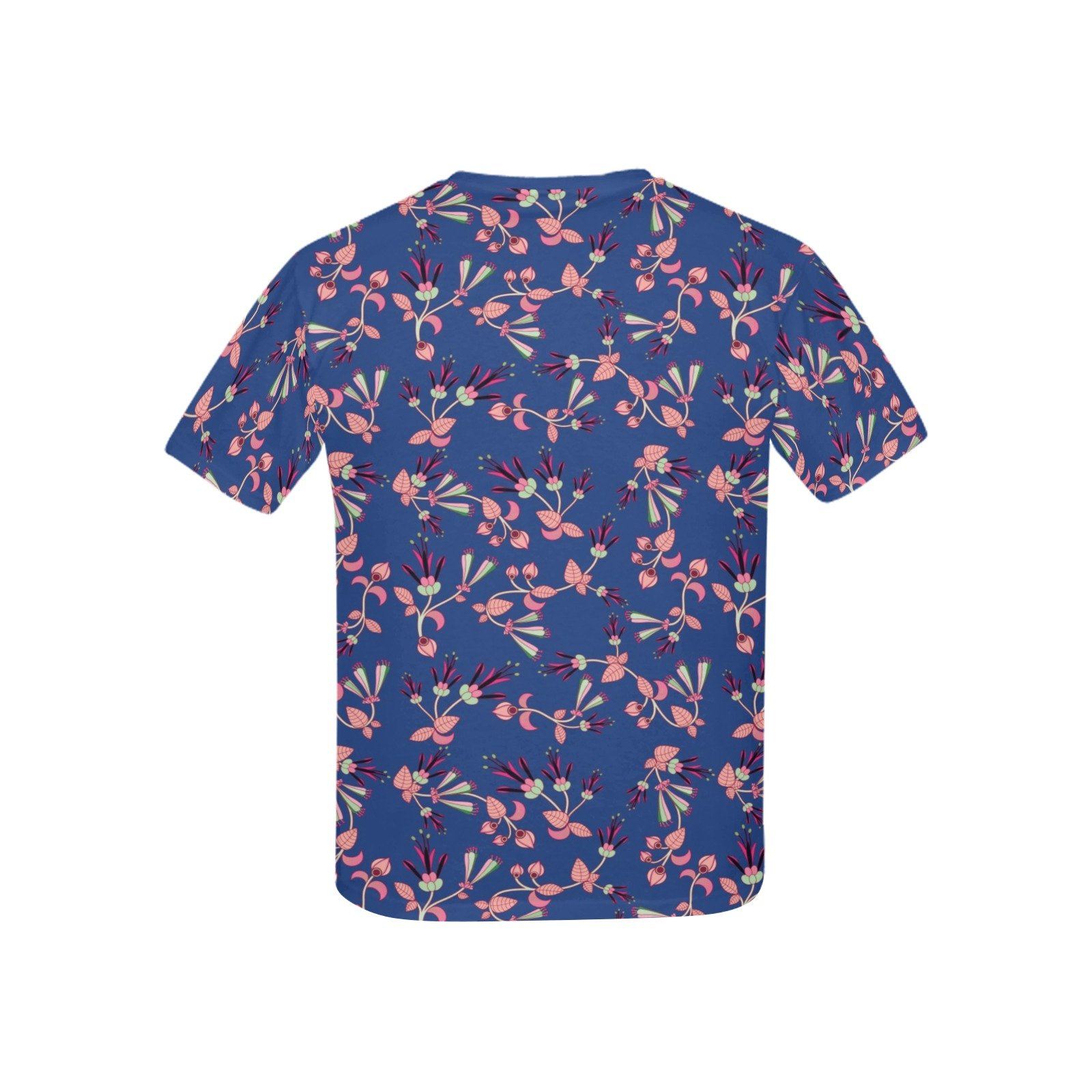 Swift Floral Peach Blue Kids' All Over Print T-shirt (USA Size) (Model T40) All Over Print T-shirt for Kid (T40) e-joyer