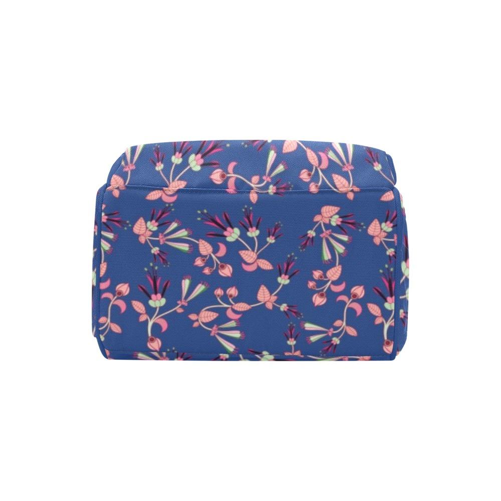 Swift Floral Peach Blue Multi-Function Diaper Backpack/Diaper Bag (Model 1688) bag e-joyer