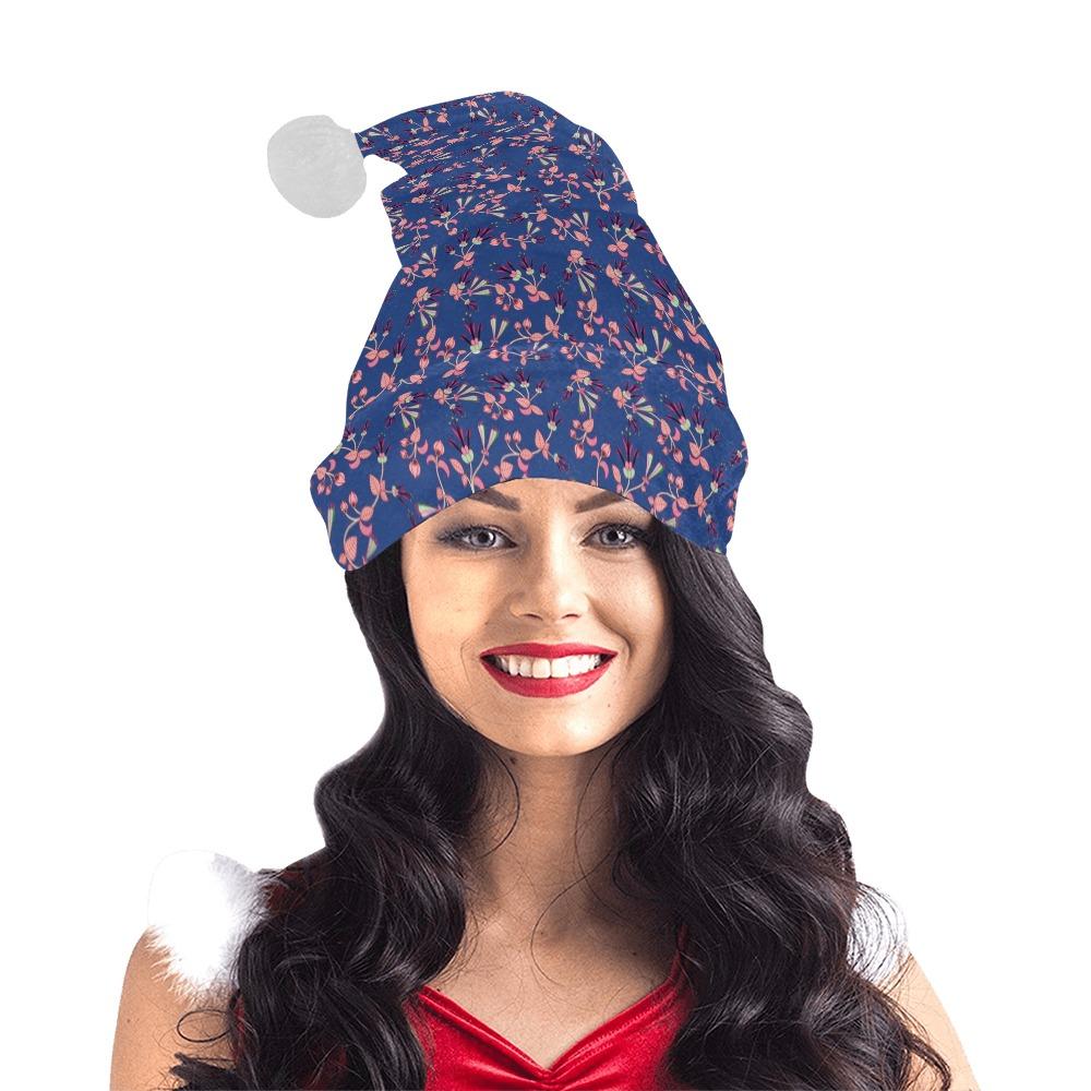 Swift Floral Peach Blue Santa Hat Santa Hat e-joyer