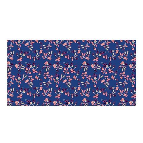 Swift Floral Peach Blue Satin Shawl Scarf 49 Dzine