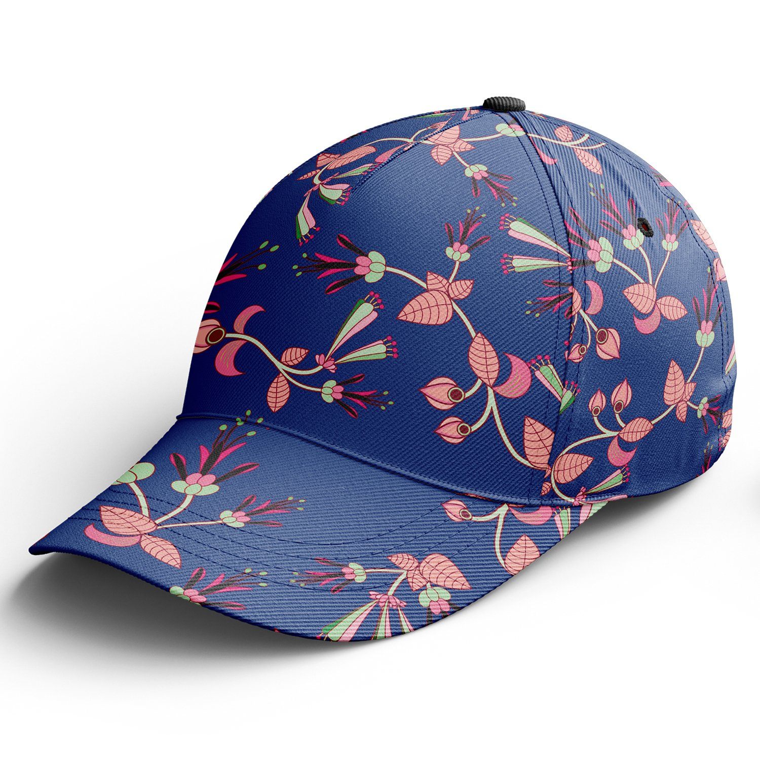Swift Floral Peach Blue Snapback Hat hat Herman