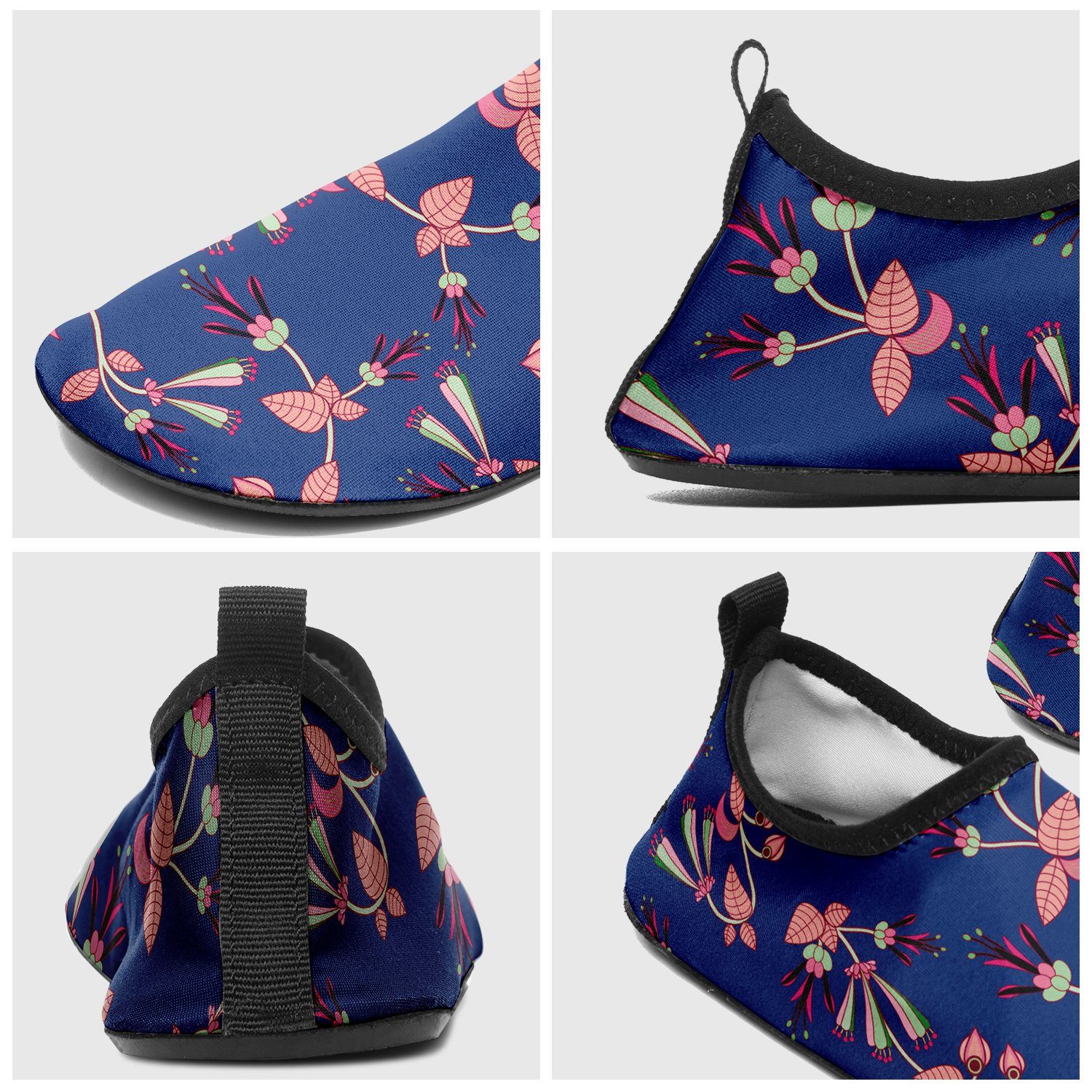Swift Floral Peach Blue Sockamoccs Slip On Shoes Herman