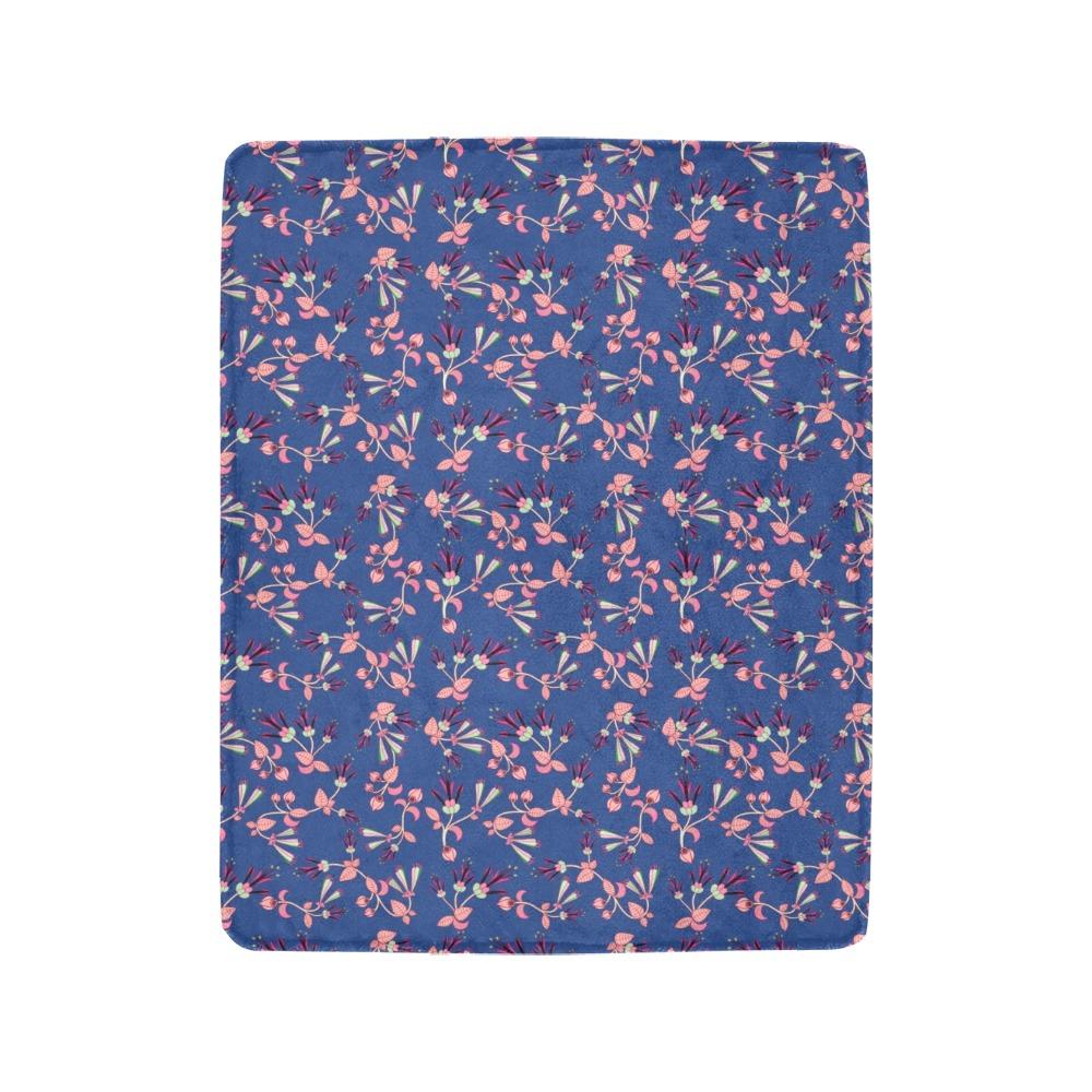 Swift Floral Peach Blue Ultra-Soft Micro Fleece Blanket 40"x50" Ultra-Soft Blanket 40''x50'' e-joyer