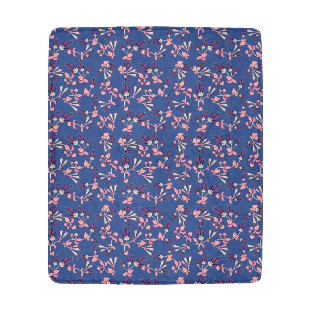 Swift Floral Peach Blue Ultra-Soft Micro Fleece Blanket 50"x60" Ultra-Soft Blanket 50''x60'' e-joyer