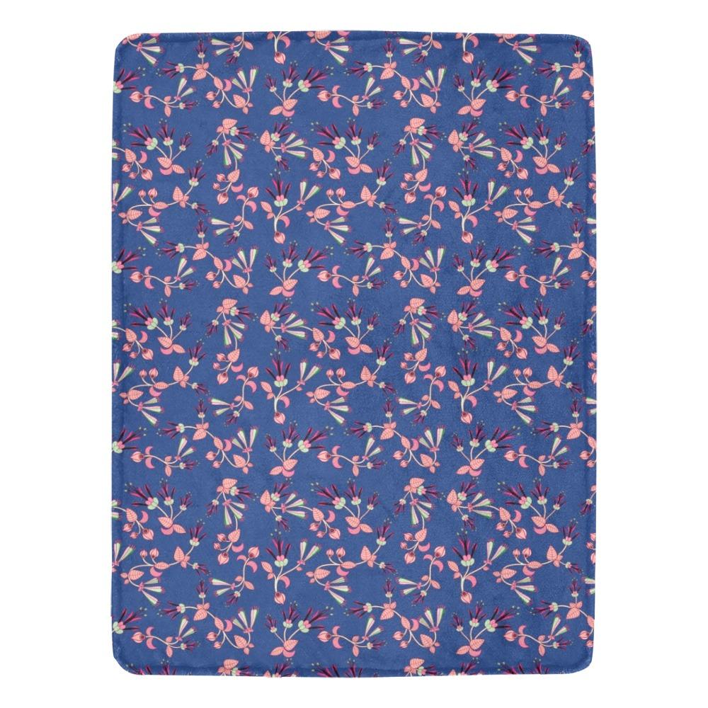 Swift Floral Peach Blue Ultra-Soft Micro Fleece Blanket 60"x80" Ultra-Soft Blanket 60''x80'' e-joyer