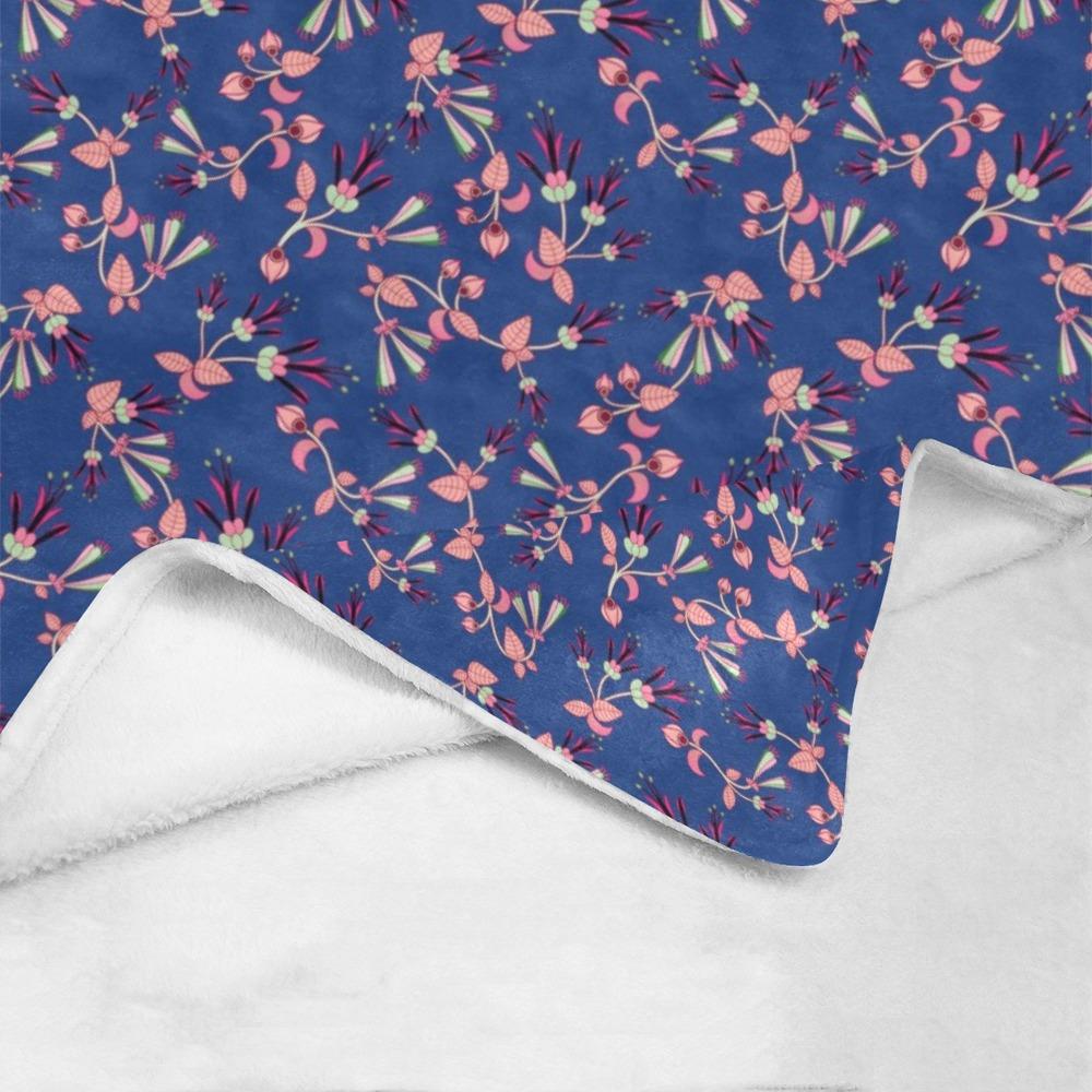 Swift Floral Peach Blue Ultra-Soft Micro Fleece Blanket 60"x80" Ultra-Soft Blanket 60''x80'' e-joyer
