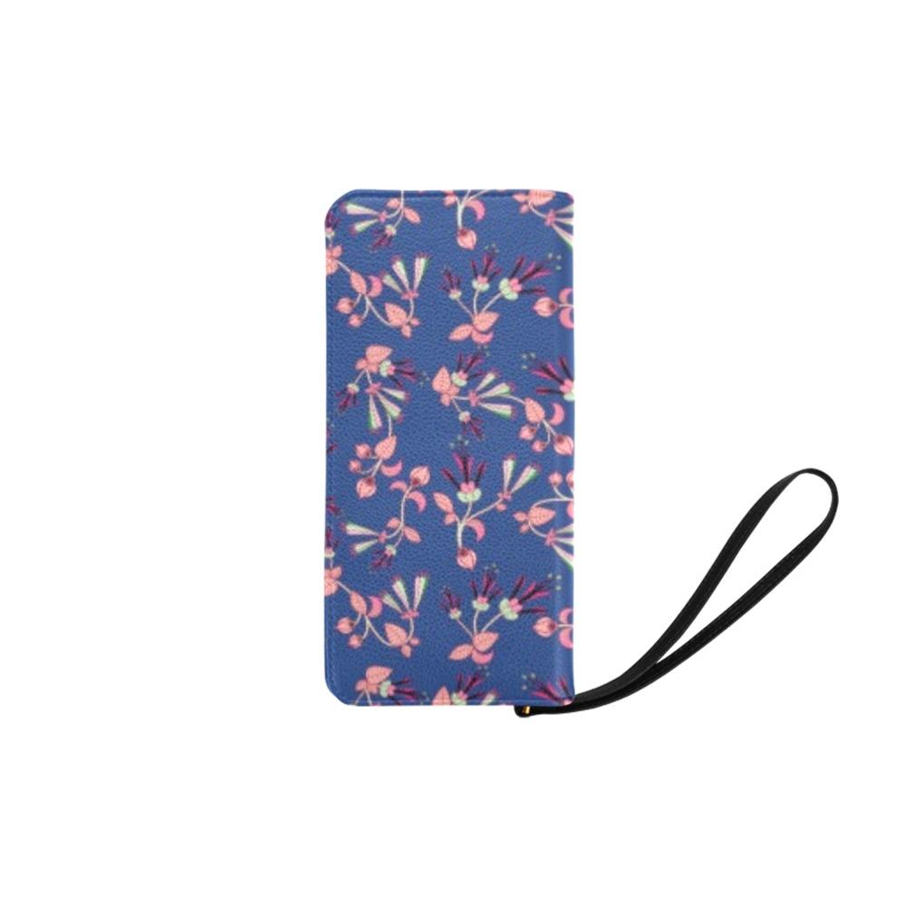Swift Floral Peach Blue Women's Clutch Purse (Model 1637) Women's Clutch Purse (1637) e-joyer