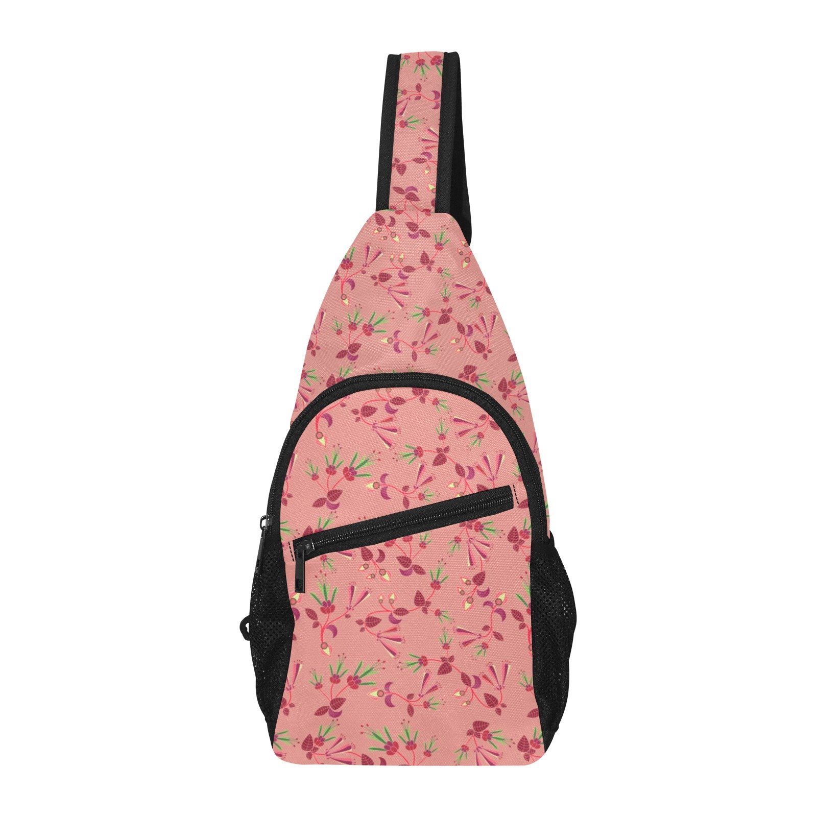Swift Floral Peach Rouge Remix All Over Print Chest Bag (Model 1719) All Over Print Chest Bag (1719) e-joyer