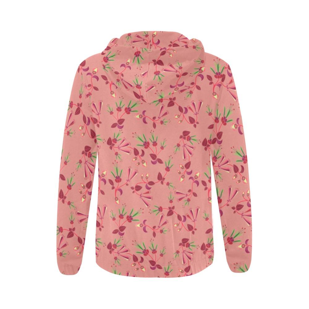 Swift Floral Peach Rouge Remix All Over Print Full Zip Hoodie for Women (Model H14) All Over Print Full Zip Hoodie for Women (H14) e-joyer