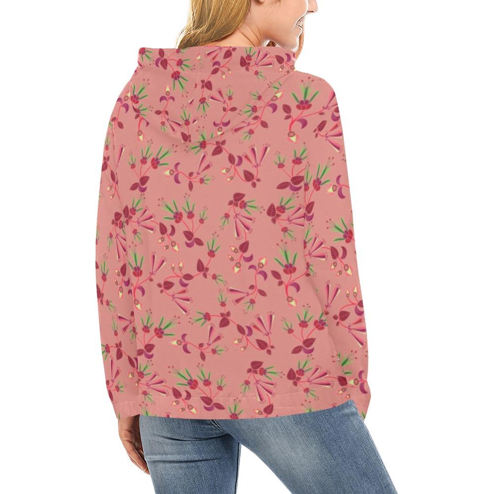 Swift Floral Peach Rouge Remix All Over Print Hoodie for Women (USA Size) (Model H13) All Over Print Hoodie for Women (H13) e-joyer