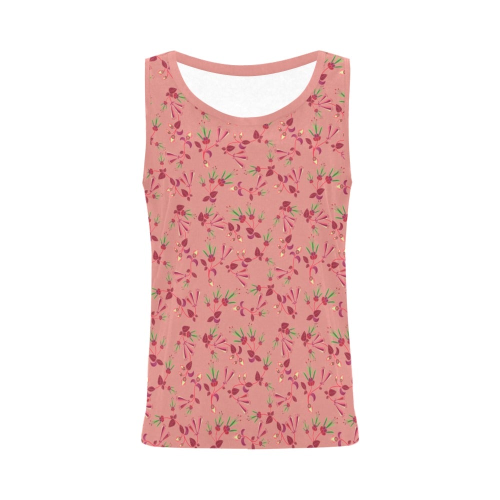 Swift Floral Peach Rouge Remix All Over Print Tank Top for Women (Model T43) All Over Print Tank Top for Women (T43) e-joyer