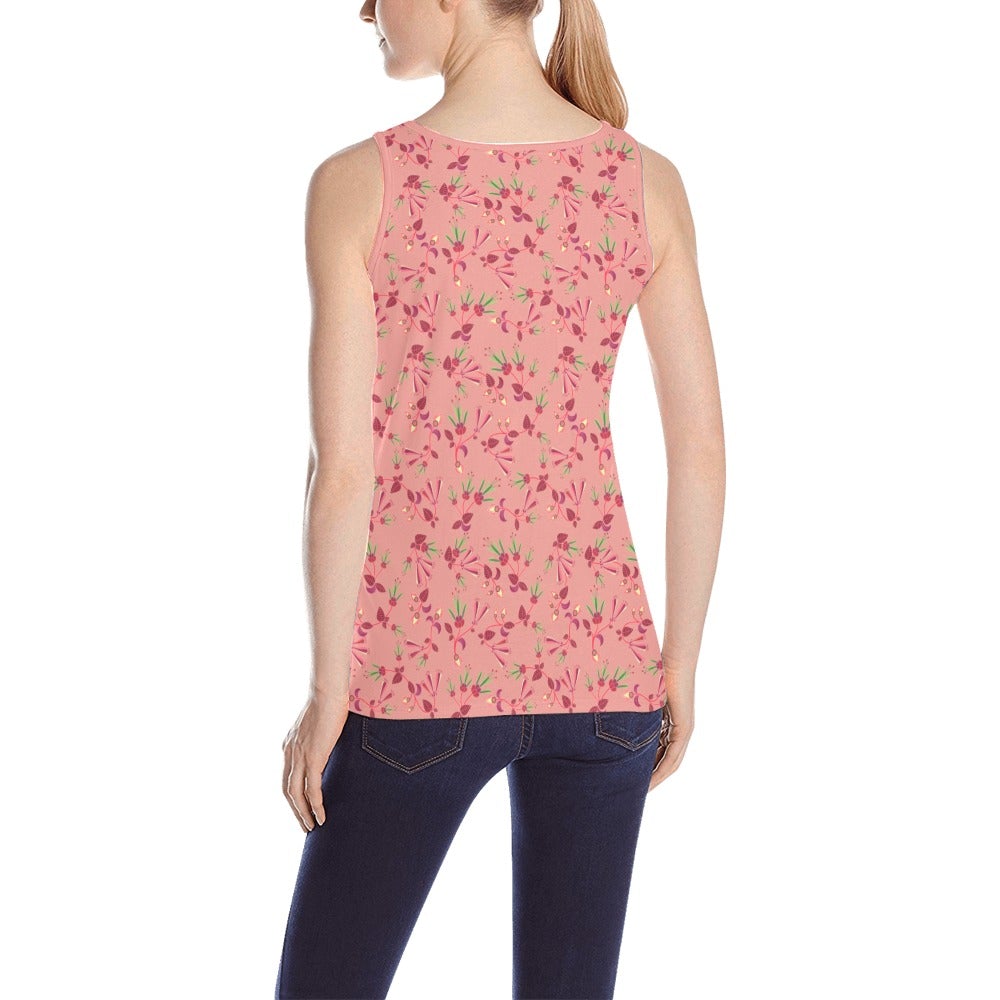 Swift Floral Peach Rouge Remix All Over Print Tank Top for Women (Model T43) All Over Print Tank Top for Women (T43) e-joyer