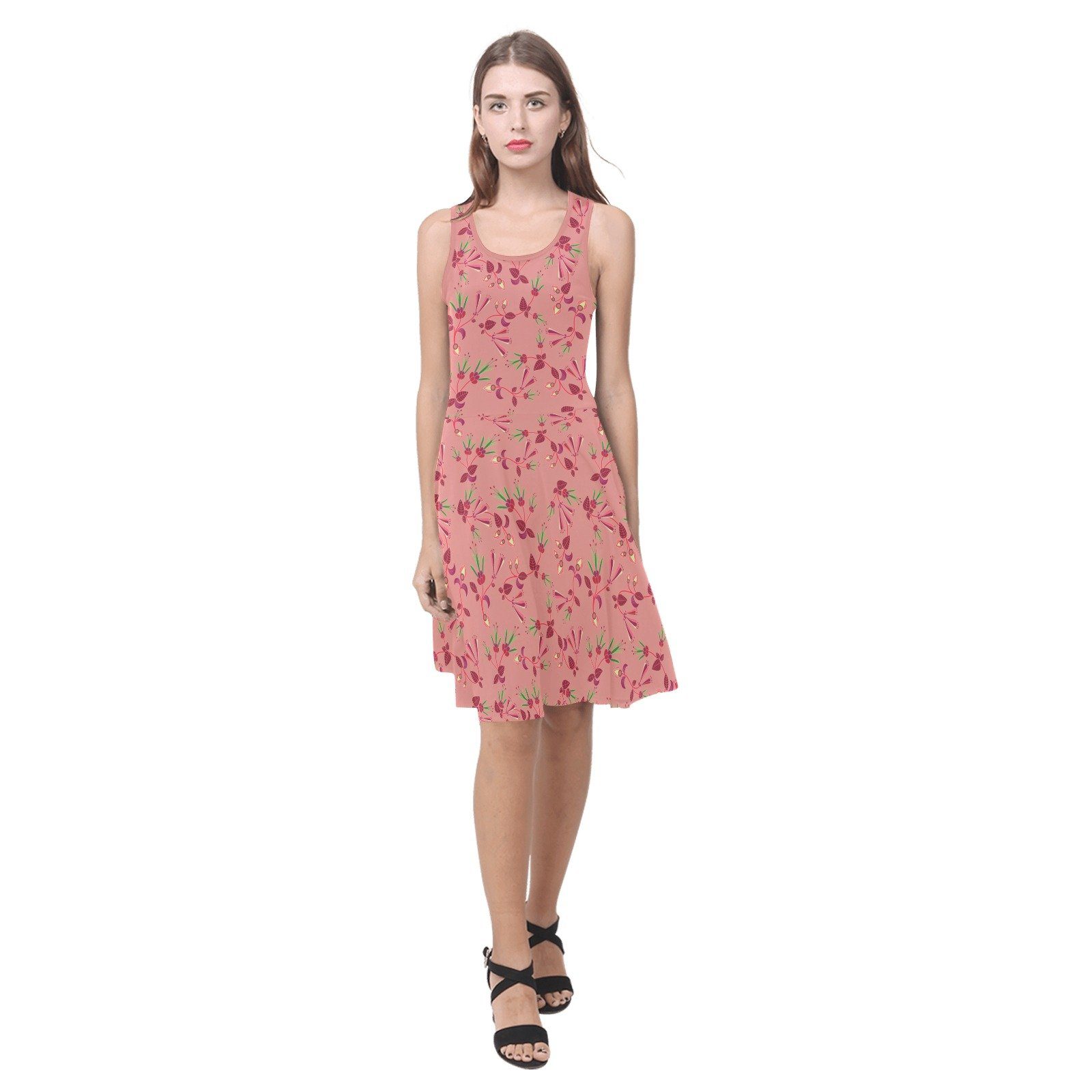 Swift Floral Peach Rouge Remix Atalanta Sundress (Model D04) Atalanta Sundress (D04) e-joyer