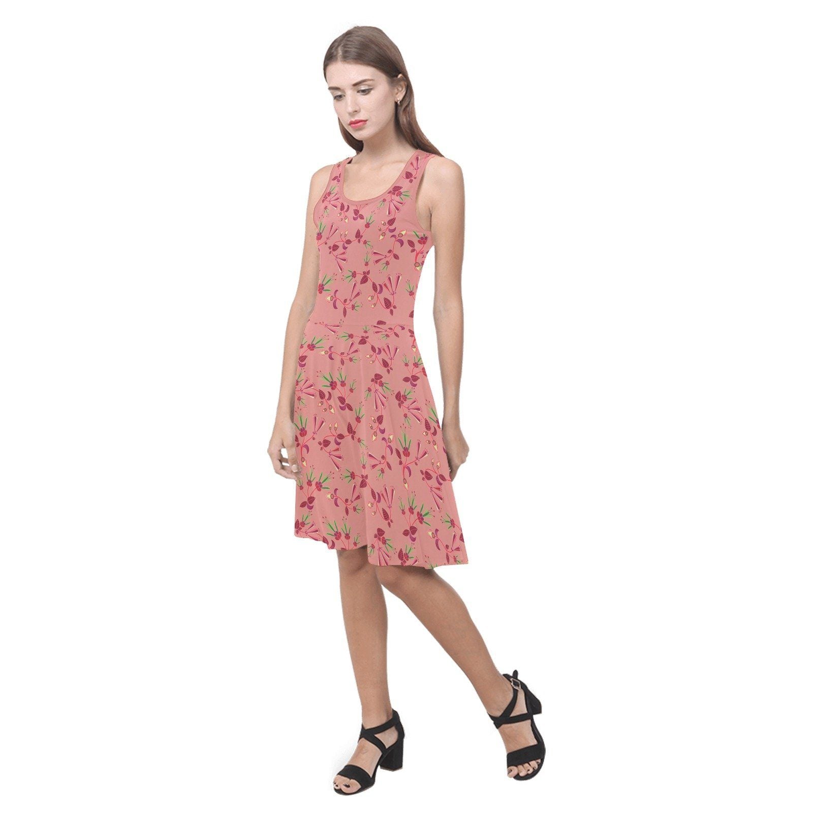 Swift Floral Peach Rouge Remix Atalanta Sundress (Model D04) Atalanta Sundress (D04) e-joyer