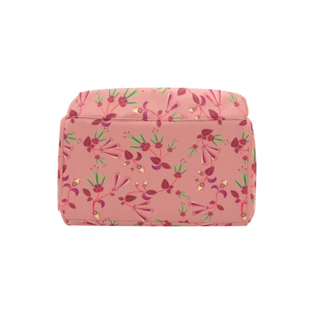 Swift Floral Peach Rouge Remix Multi-Function Diaper Backpack/Diaper Bag (Model 1688) bag e-joyer