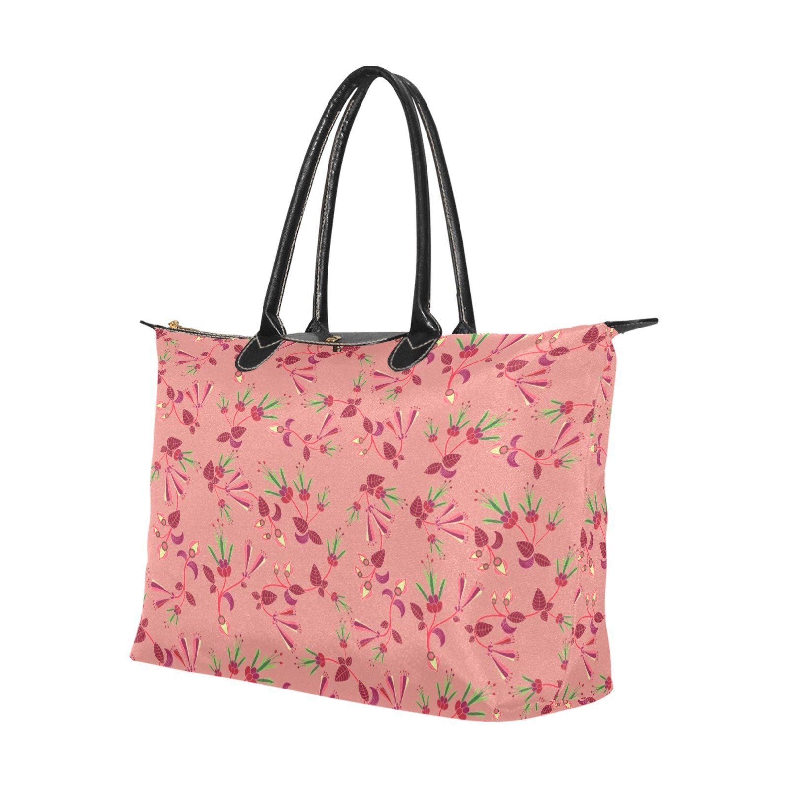 Swift Floral Peach Rouge Remix Single-Shoulder Lady Handbag (Model 1714) bag e-joyer