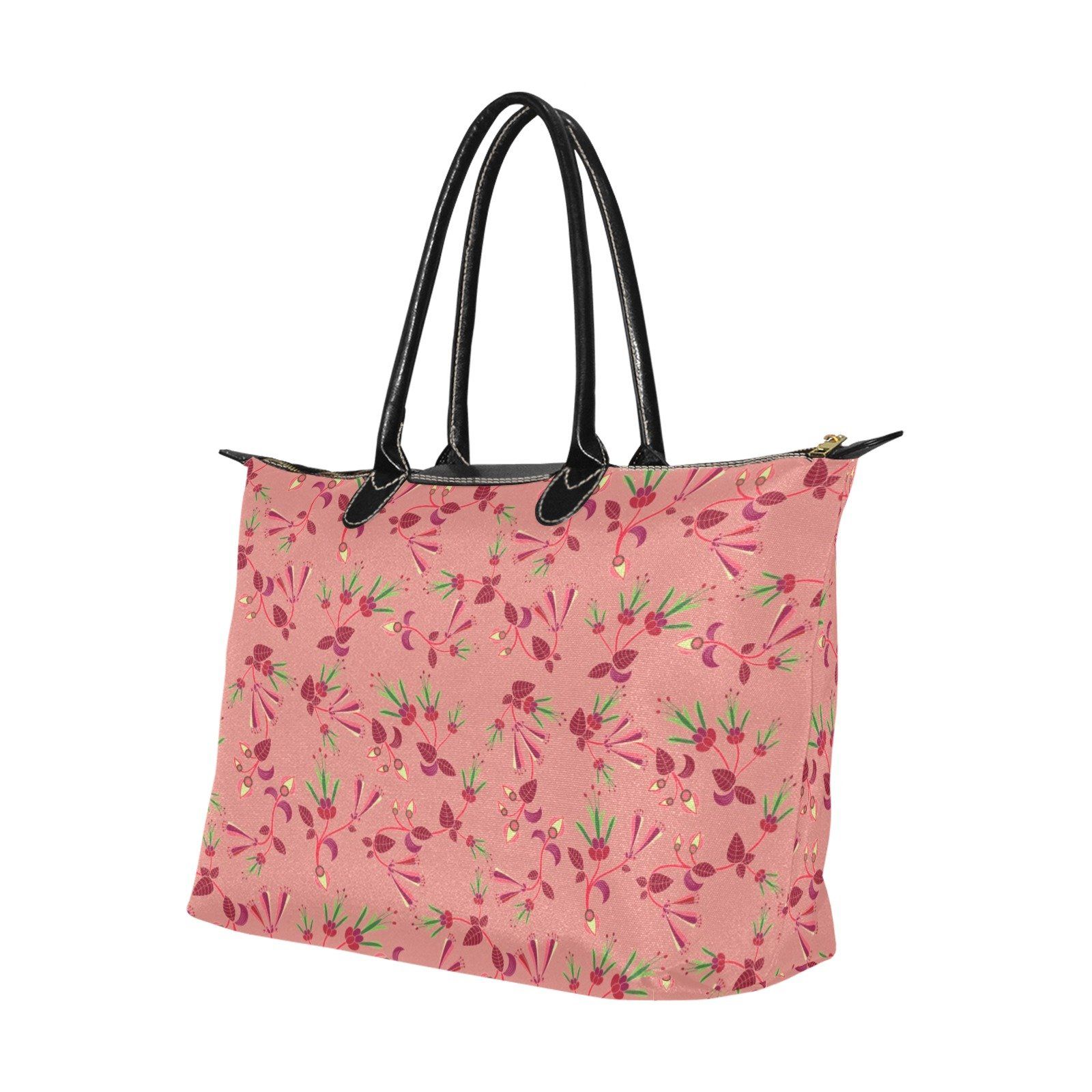 Swift Floral Peach Rouge Remix Single-Shoulder Lady Handbag (Model 1714) bag e-joyer