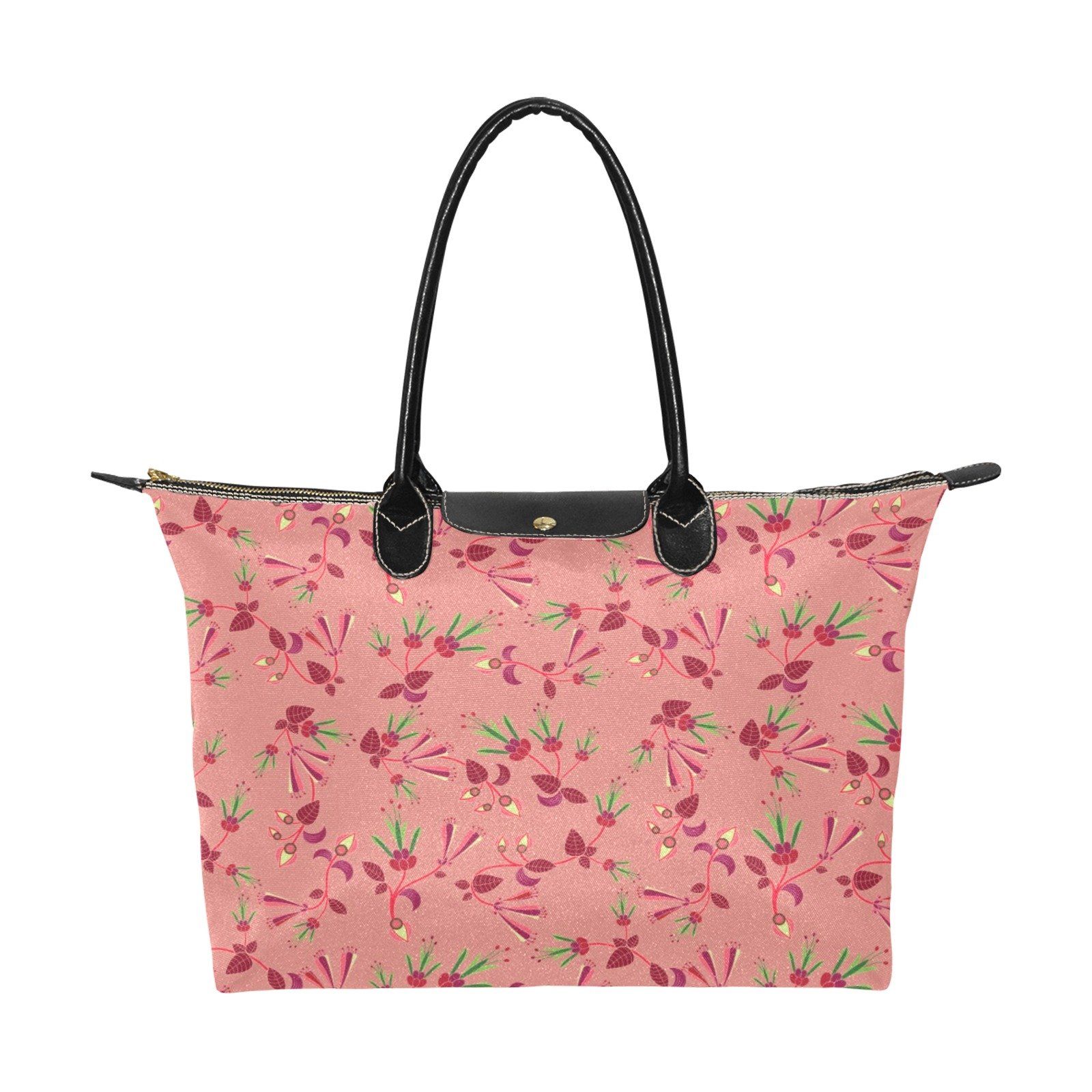 Swift Floral Peach Rouge Remix Single-Shoulder Lady Handbag (Model 1714) bag e-joyer
