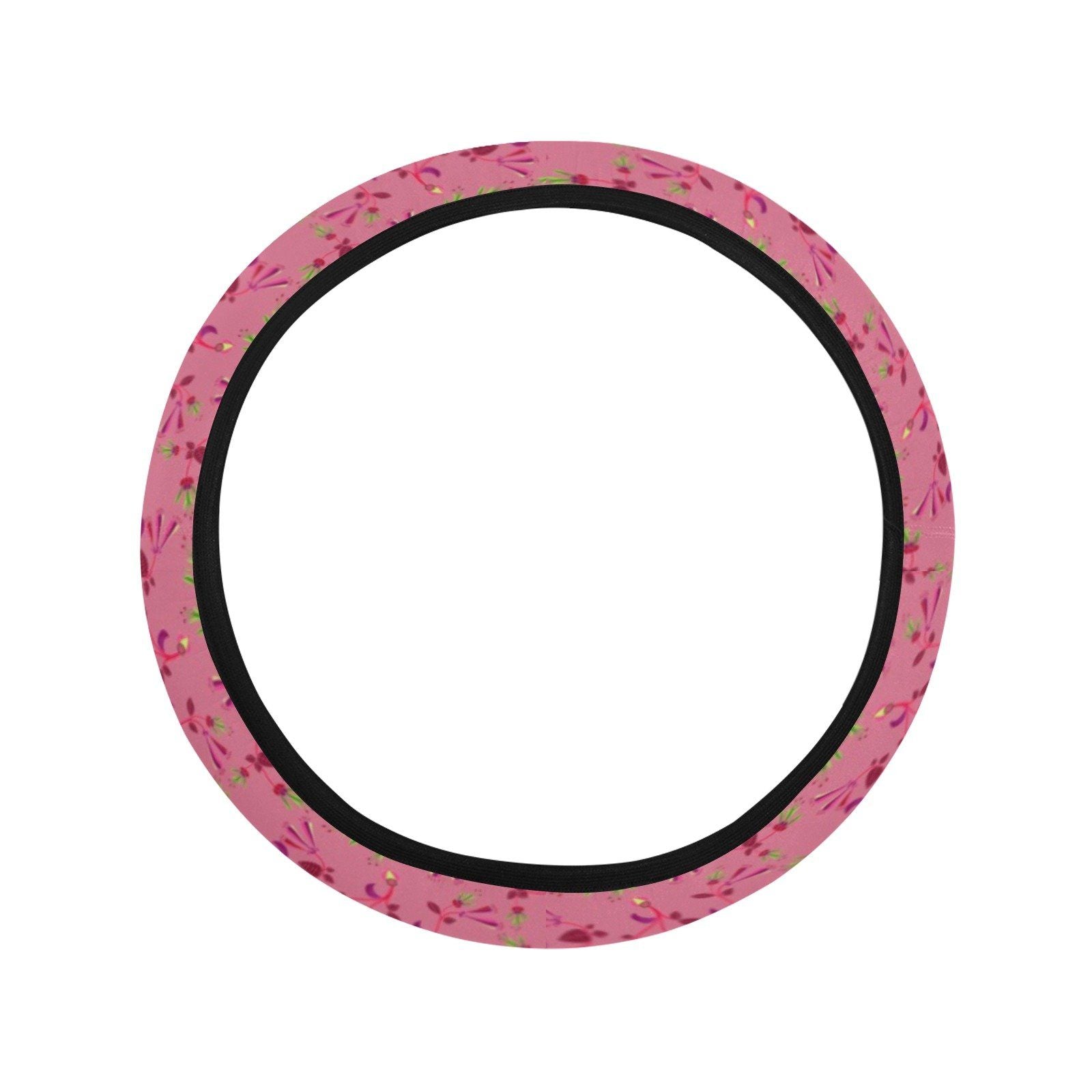 Swift Floral Peach Rouge Remix Steering Wheel Cover with Elastic Edge Steering Wheel Cover with Elastic Edge e-joyer