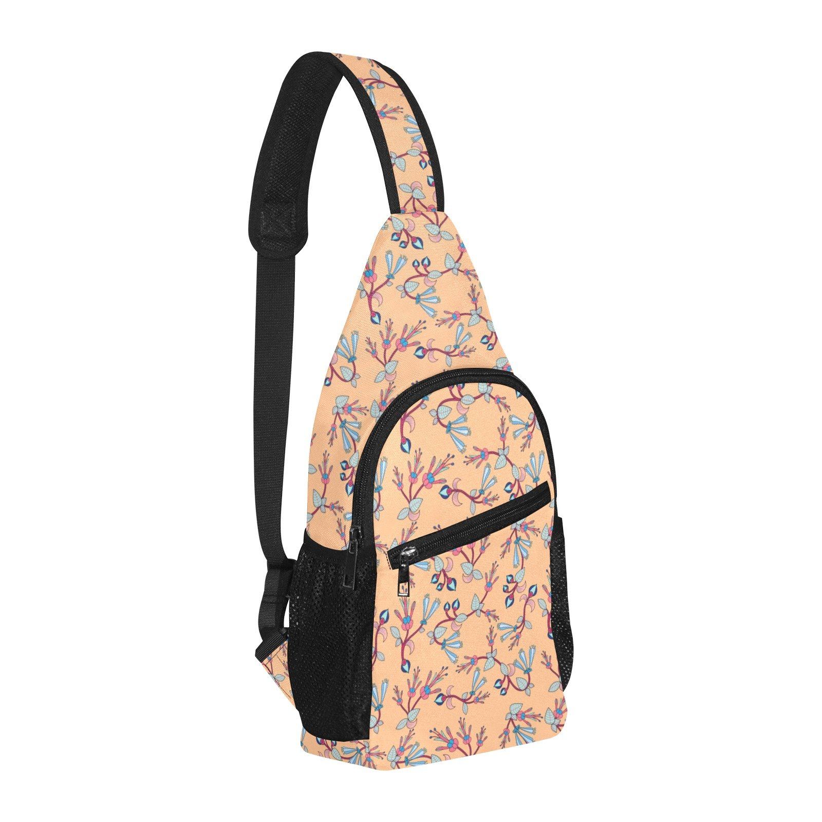 Swift Floral Peache All Over Print Chest Bag (Model 1719) All Over Print Chest Bag (1719) e-joyer