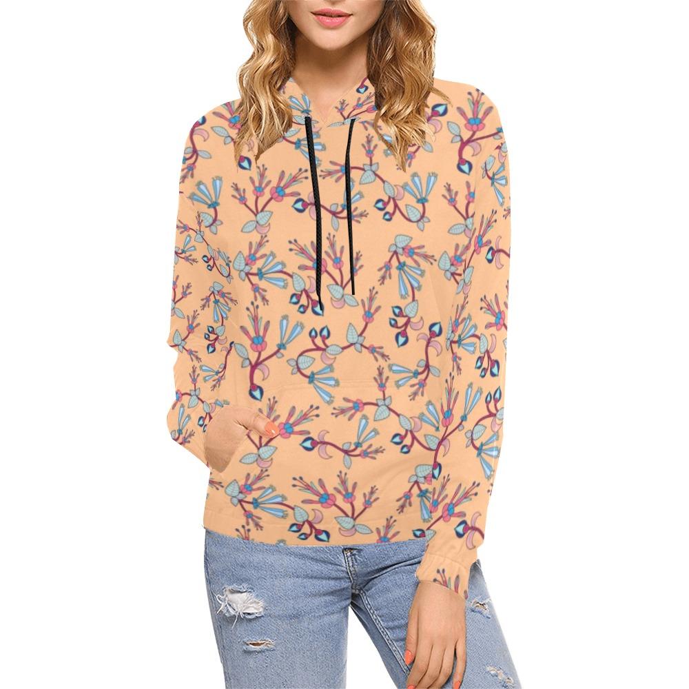 Swift Floral Peache All Over Print Hoodie for Women (USA Size) (Model H13) All Over Print Hoodie for Women (H13) e-joyer