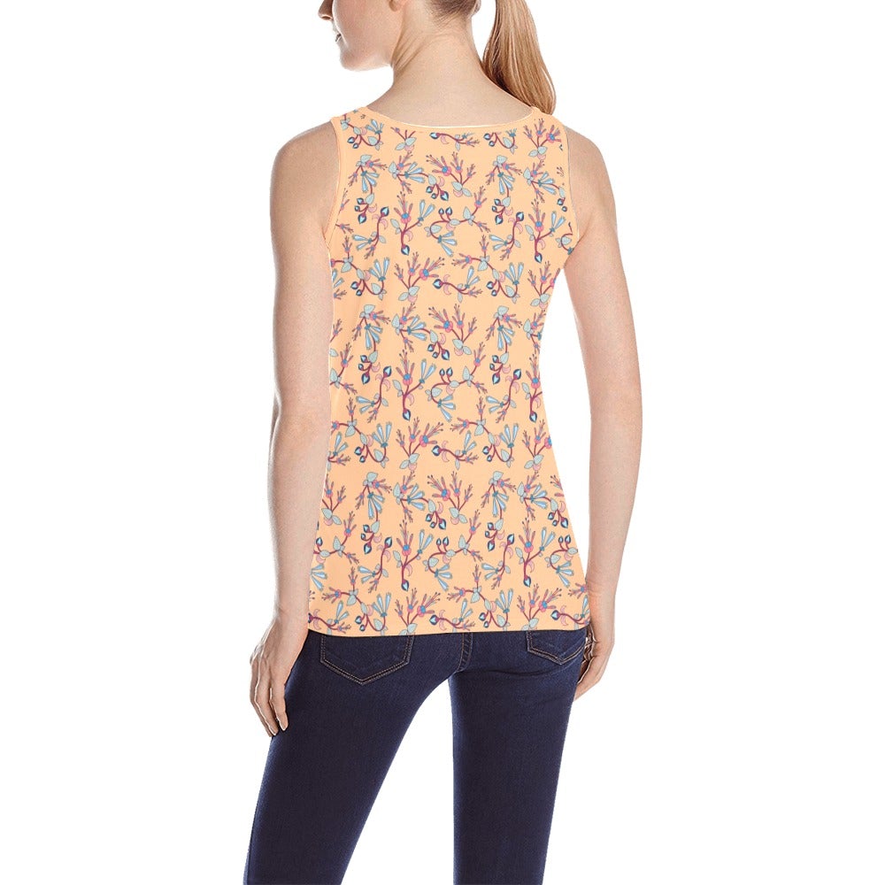 Swift Floral Peache All Over Print Tank Top for Women (Model T43) All Over Print Tank Top for Women (T43) e-joyer