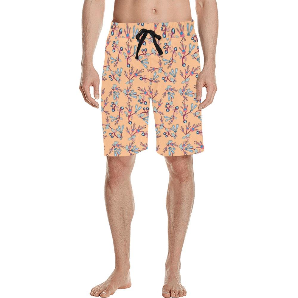 Swift Floral Peache Men's All Over Print Casual Shorts (Model L23) Men's Casual Shorts (L23) e-joyer