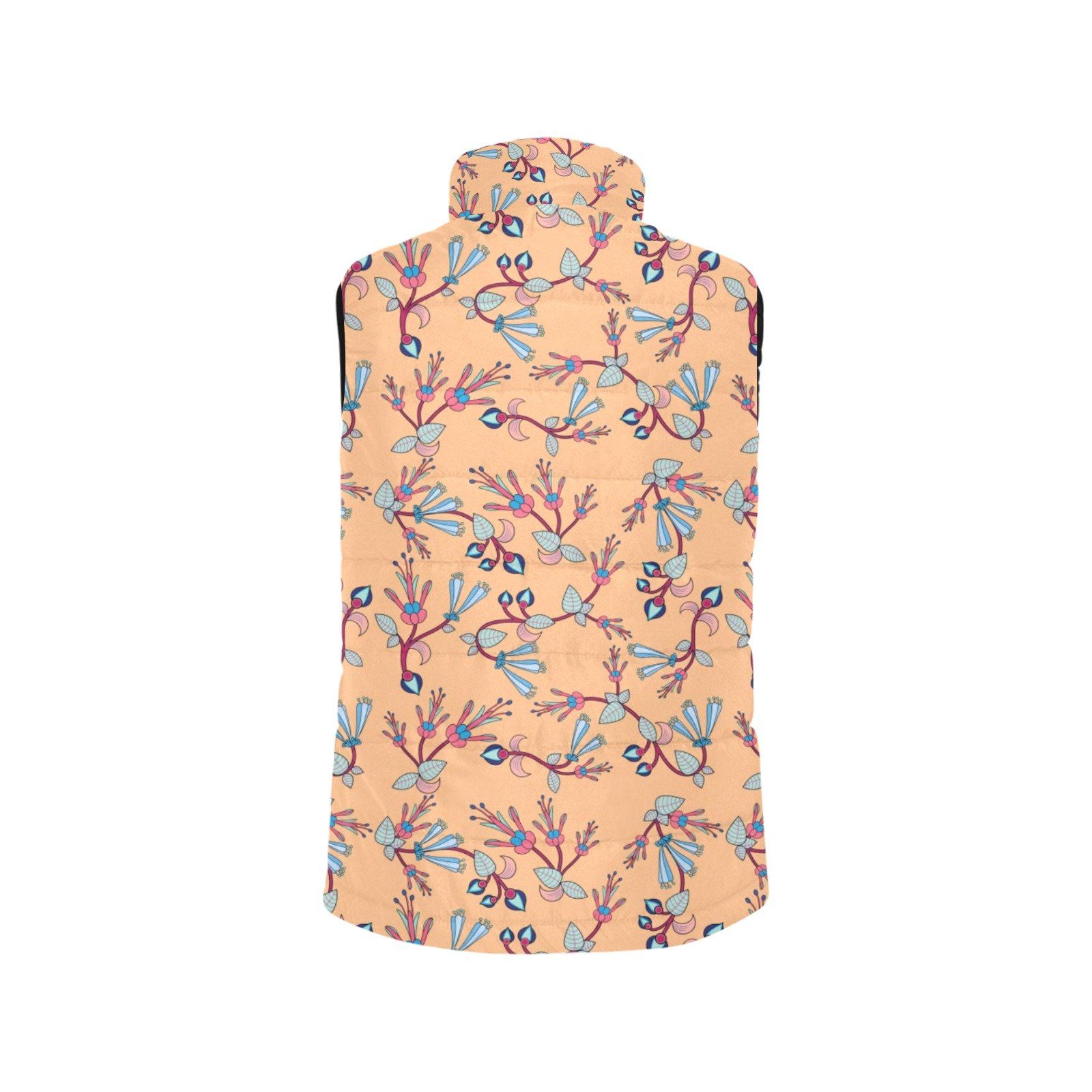 Swift Floral Peache Men's Padded Vest Jacket (Model H44) Men's Padded Vest Jacket (H44) e-joyer