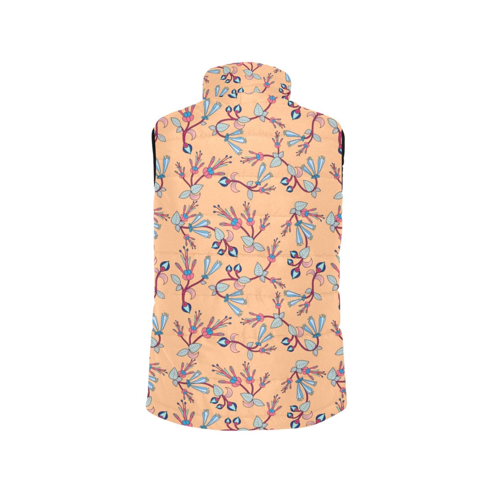 Swift Floral Peache Women's Padded Vest Jacket (Model H44) Women's Padded Vest Jacket (H44) e-joyer