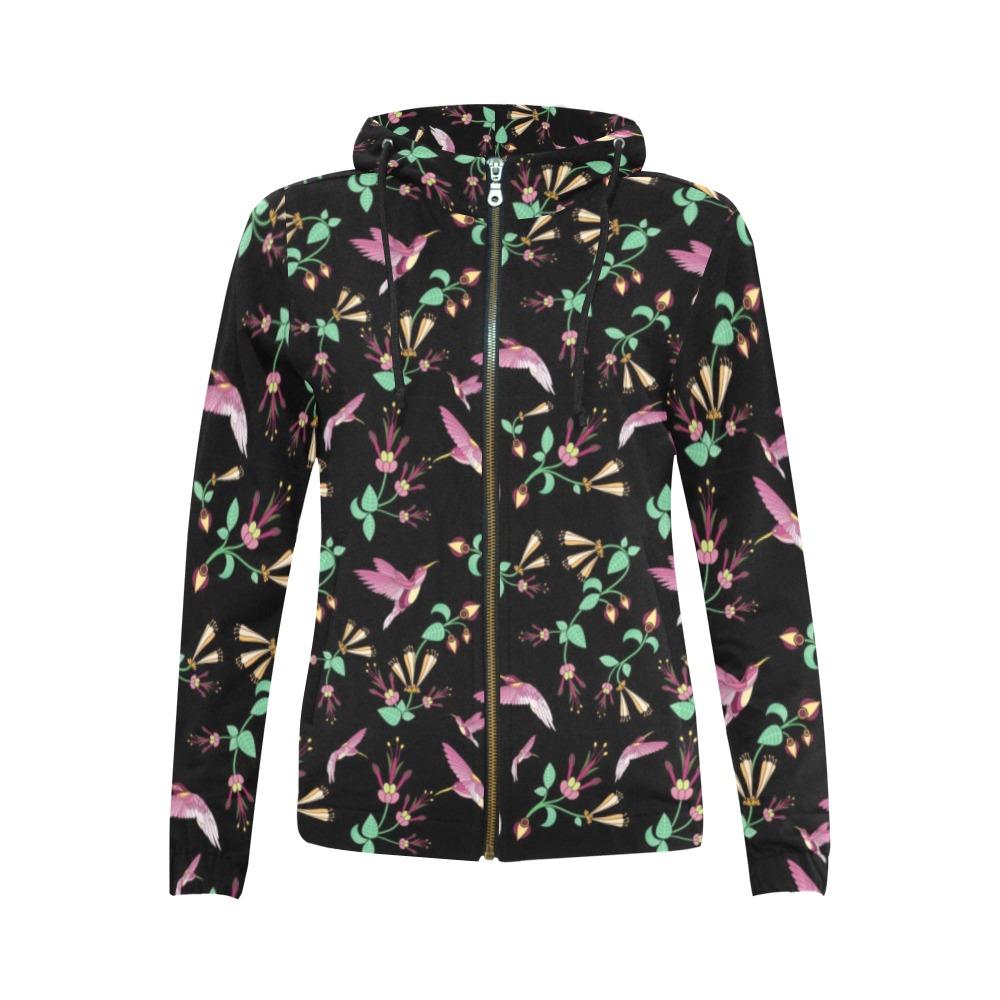 Swift Noir All Over Print Full Zip Hoodie for Women (Model H14) All Over Print Full Zip Hoodie for Women (H14) e-joyer