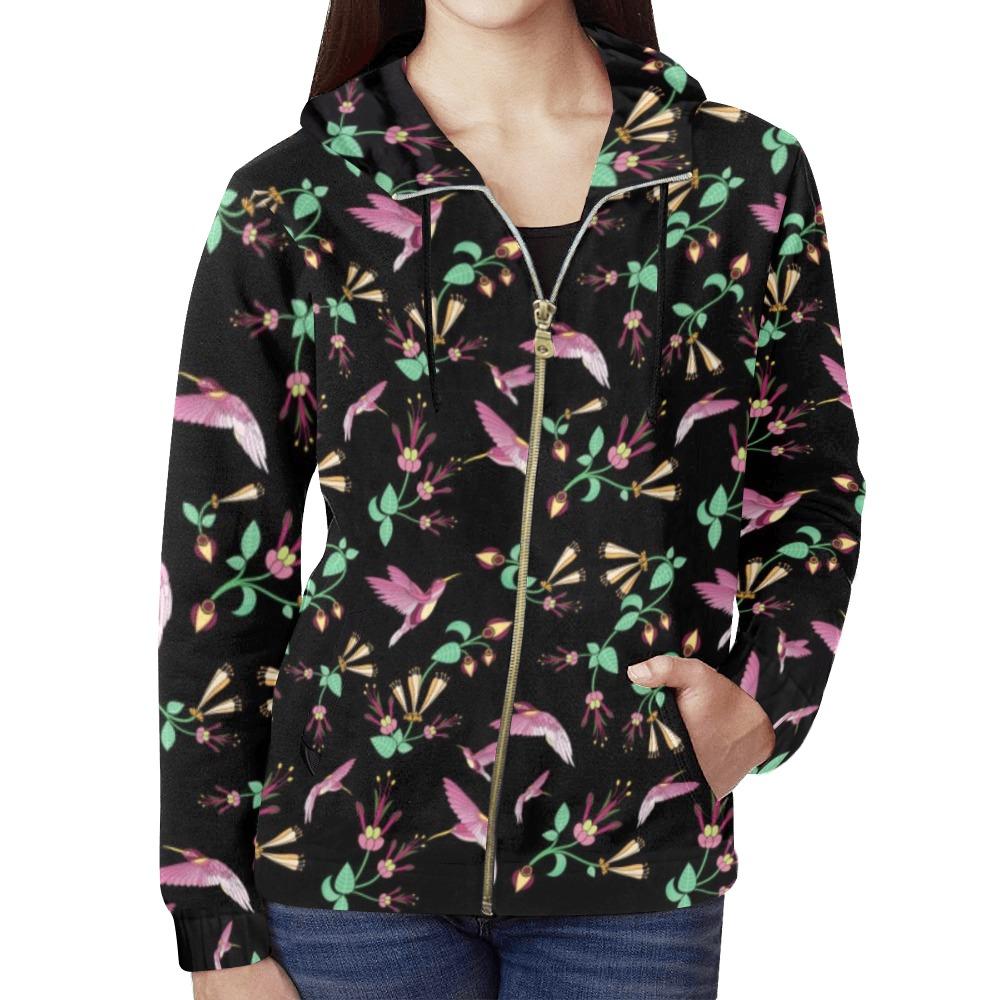Swift Noir All Over Print Full Zip Hoodie for Women (Model H14) All Over Print Full Zip Hoodie for Women (H14) e-joyer
