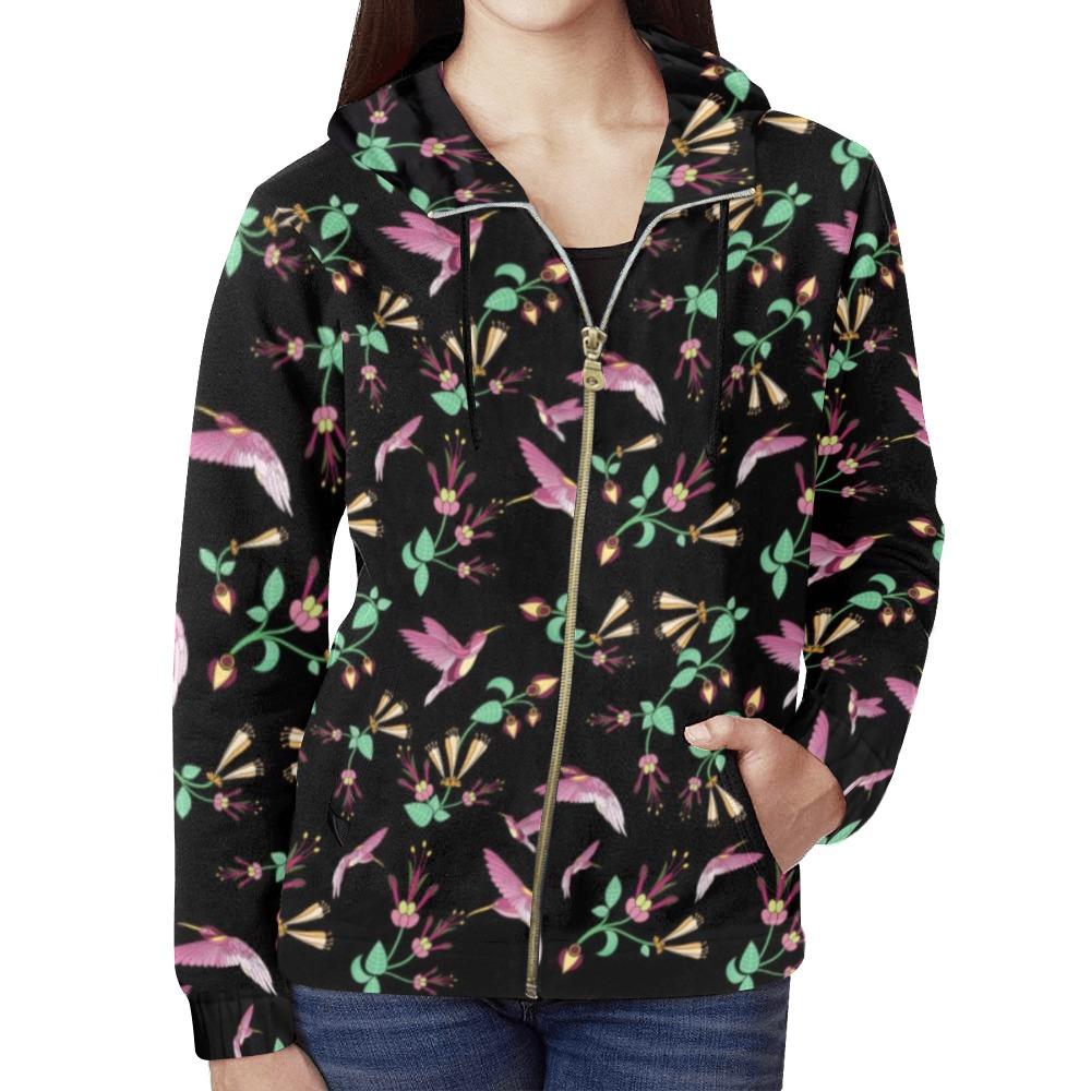 Swift Noir All Over Print Full Zip Hoodie for Women (Model H14) All Over Print Full Zip Hoodie for Women (H14) e-joyer