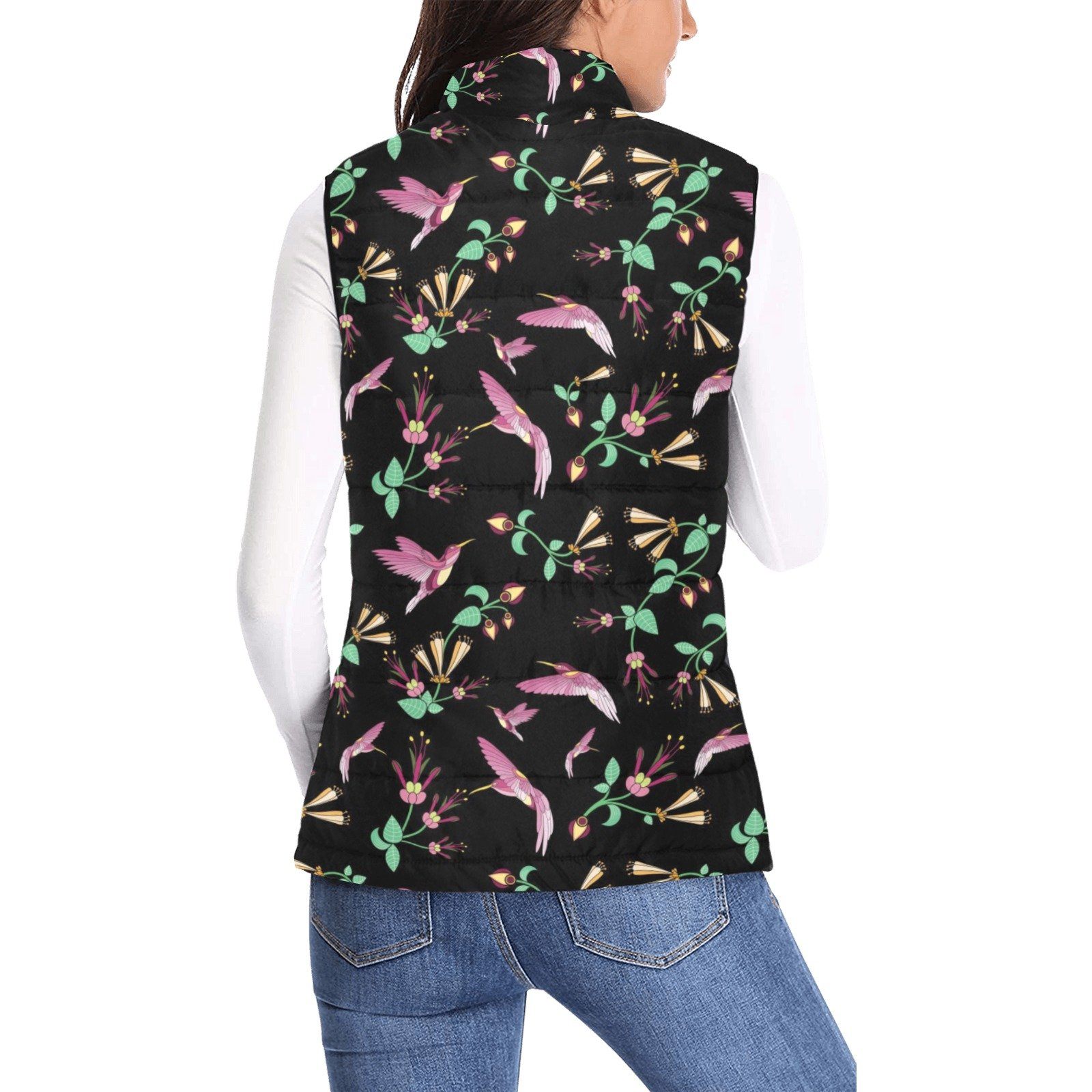 Swift Noir Women's Padded Vest Jacket (Model H44) Women's Padded Vest Jacket (H44) e-joyer