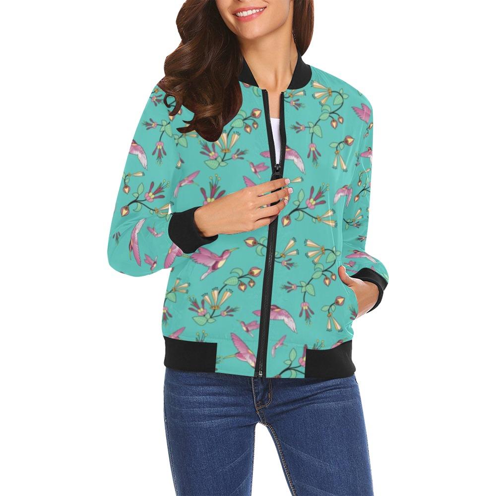 Swift Pastel All Over Print Bomber Jacket for Women (Model H19) Jacket e-joyer