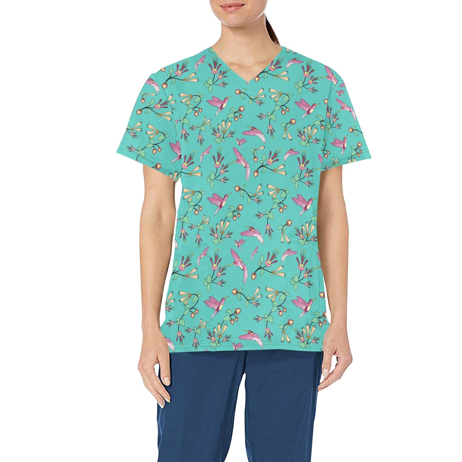 Swift Pastel All Over Print Scrub Top Scrub Top e-joyer