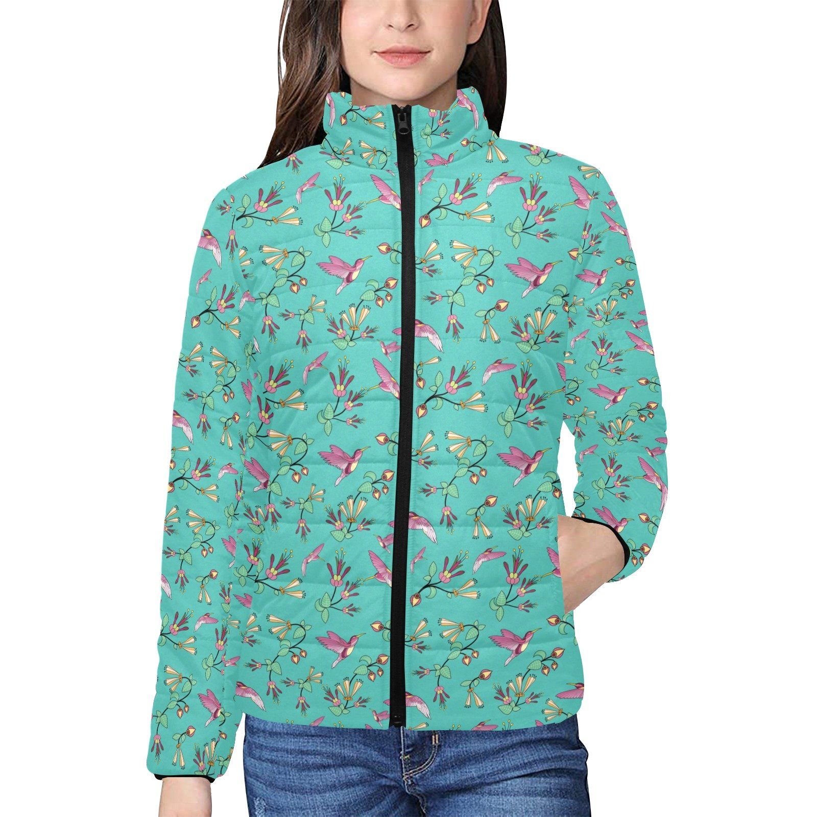 Swift Pastel Women's Stand Collar Padded Jacket (Model H41) jacket e-joyer