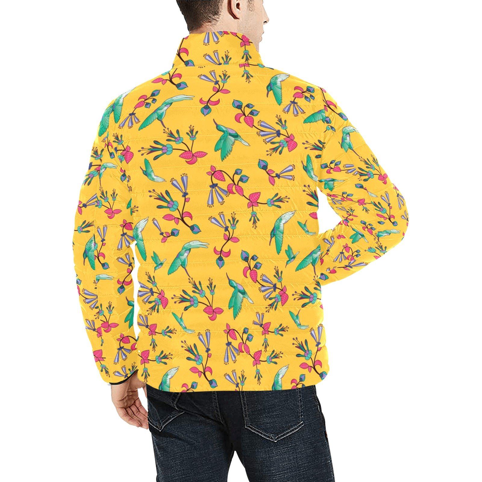 Swift Pastel Yellow Men's Stand Collar Padded Jacket (Model H41) Men's Stand Collar Padded Jacket (H41) e-joyer