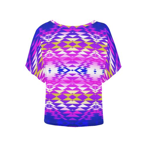 Taos Powwow 240 Women's Batwing-Sleeved Blouse T shirt (Model T44) Women's Batwing-Sleeved Blouse T shirt (T44) e-joyer