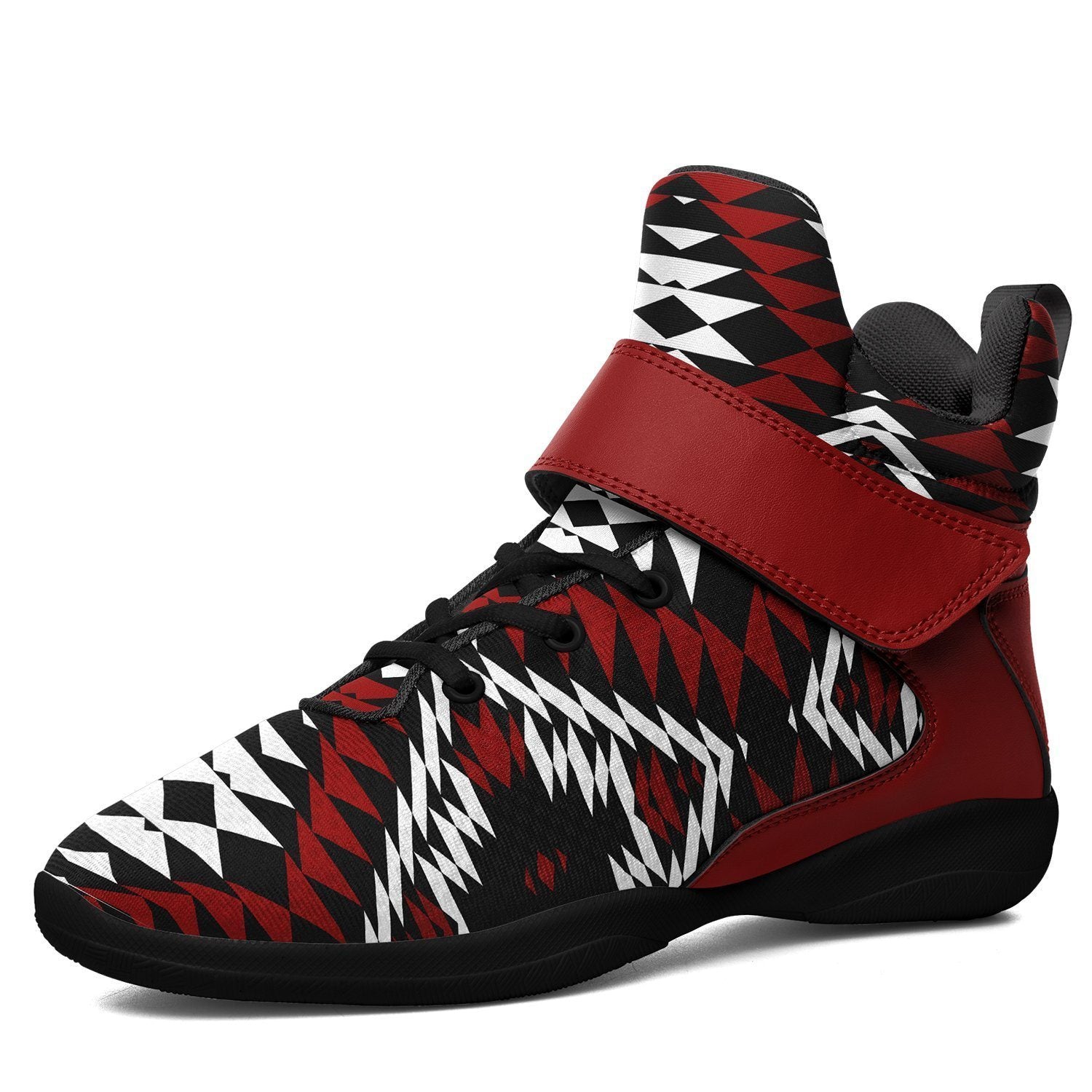 Taos Wool Kid's Ipottaa Basketball / Sport High Top Shoes 49 Dzine US Child 12.5 / EUR 30 Black Sole with Dark Red Strap